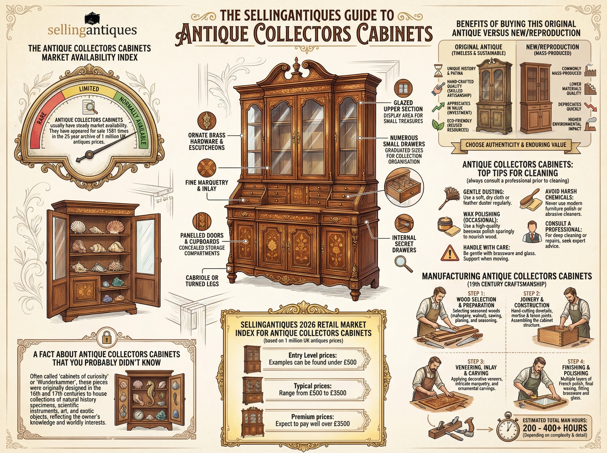 Antique Collectors Cabinets Guide Infographic