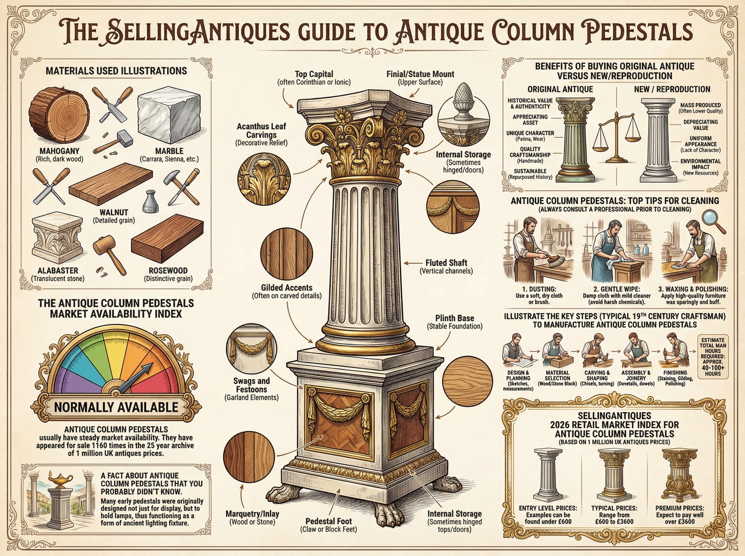Antique Column Pedestals Guide Infographic