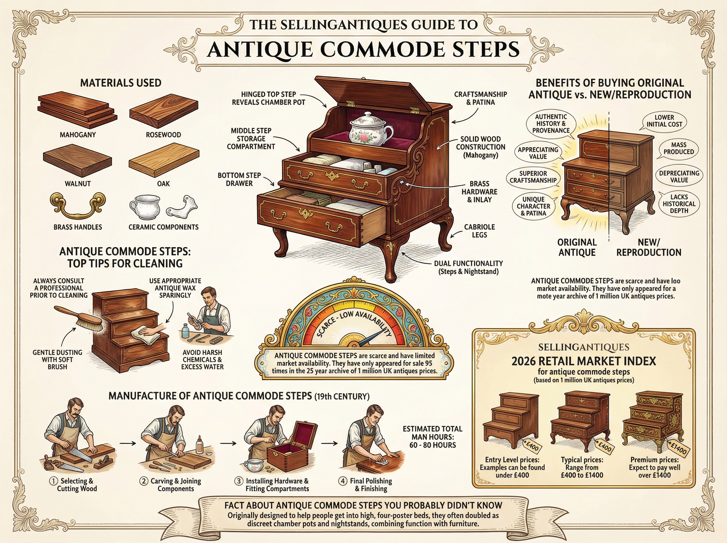 Antique Commode Steps Guide Infographic