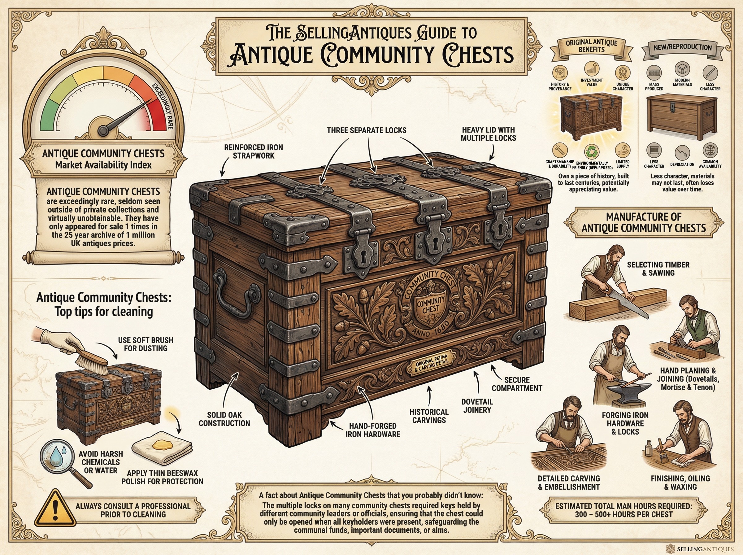 Antique Community Chests Guide Infographic