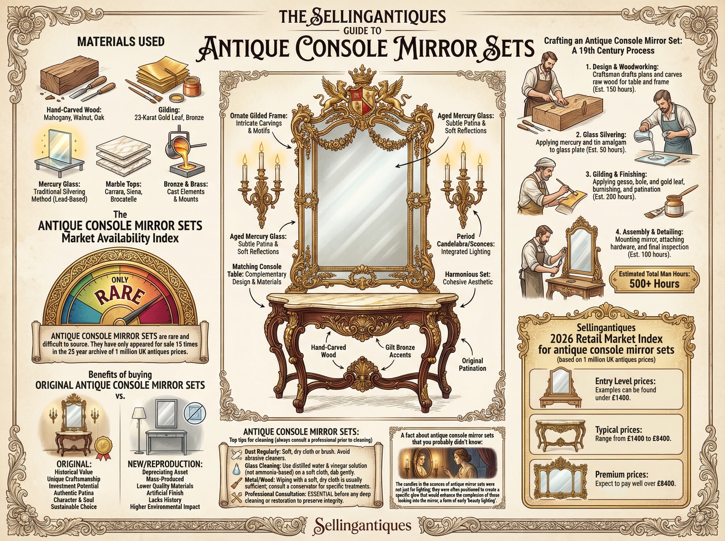 Antique Console Mirror Sets Guide Infographic