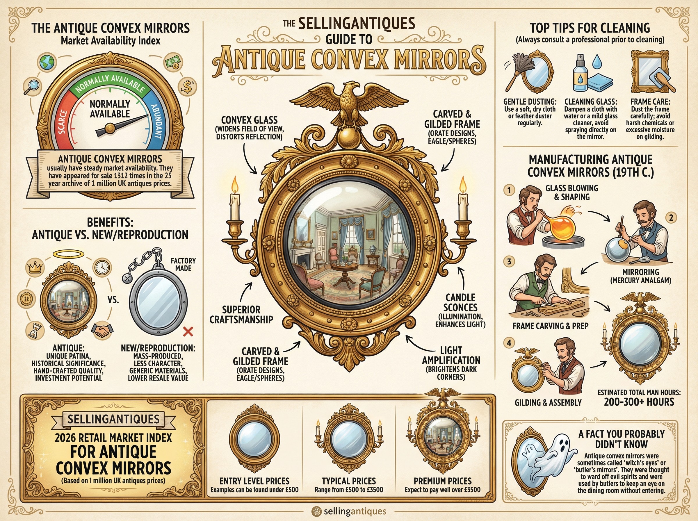 Antique Convex Mirrors Guide Infographic