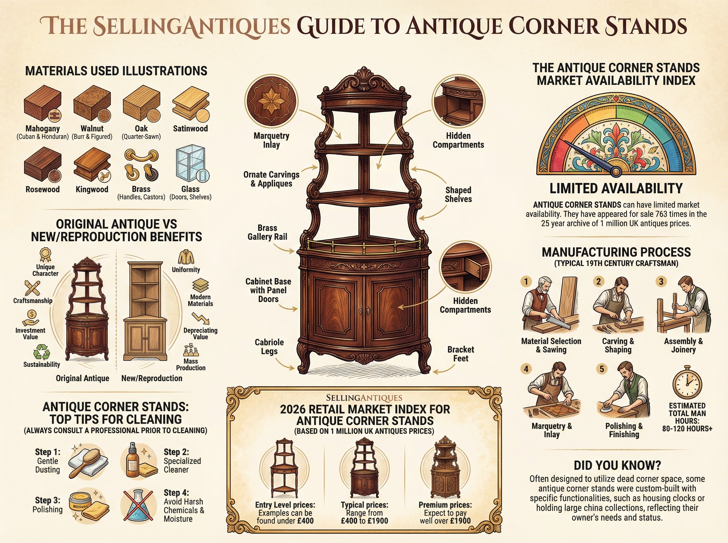 Antique Corner Stands Guide Infographic