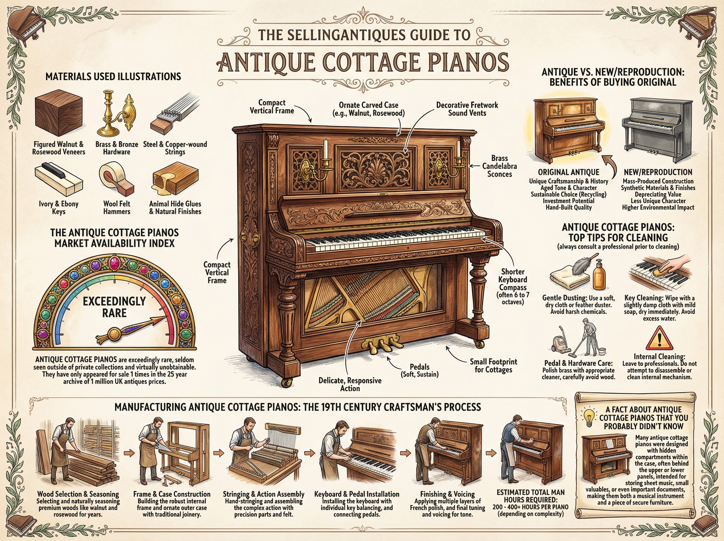 Antique Cottage Pianos Guide Infographic