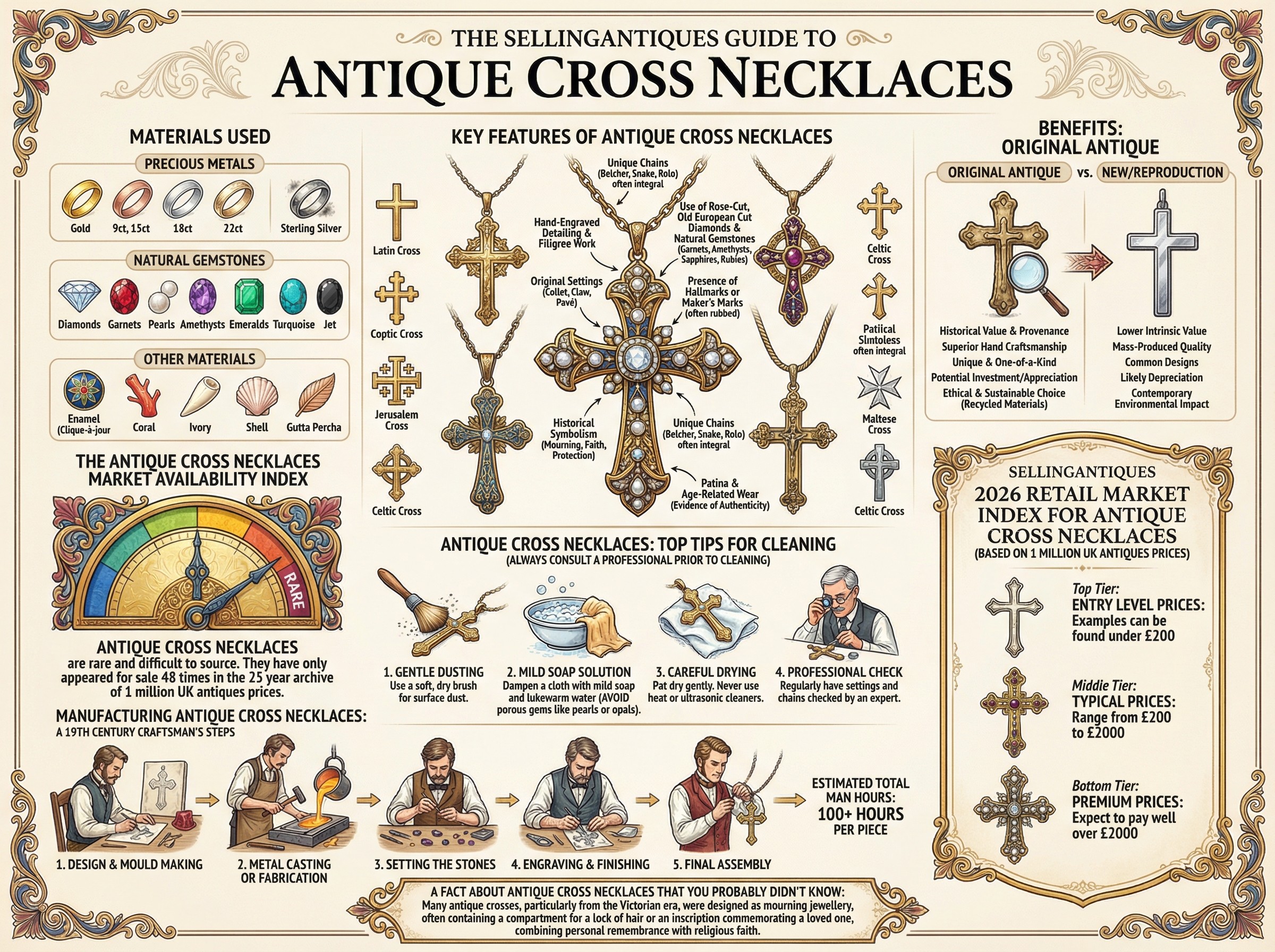 Antique Cross Necklaces Guide Infographic