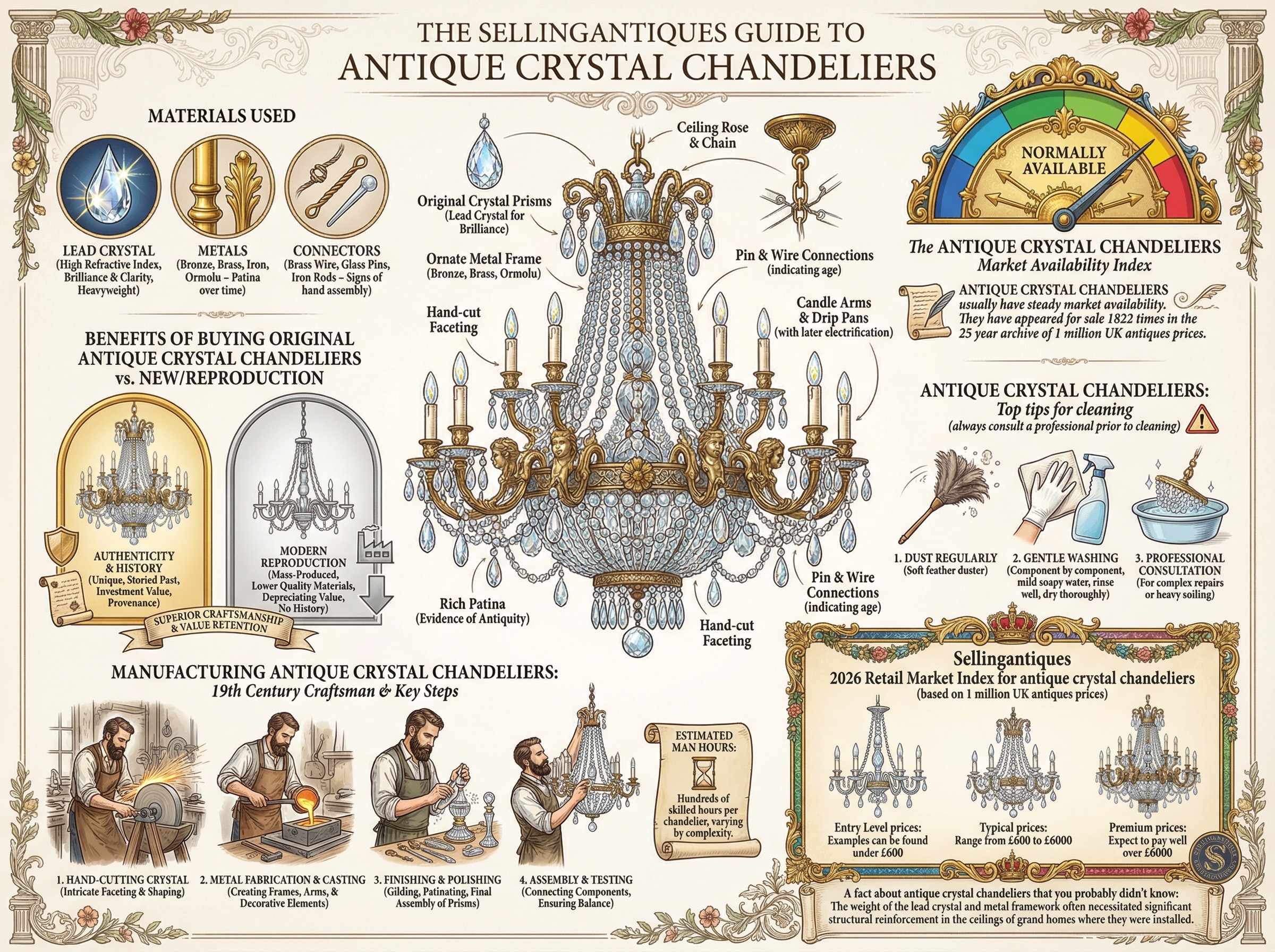 Antique Crystal Chandeliers Guide Infographic