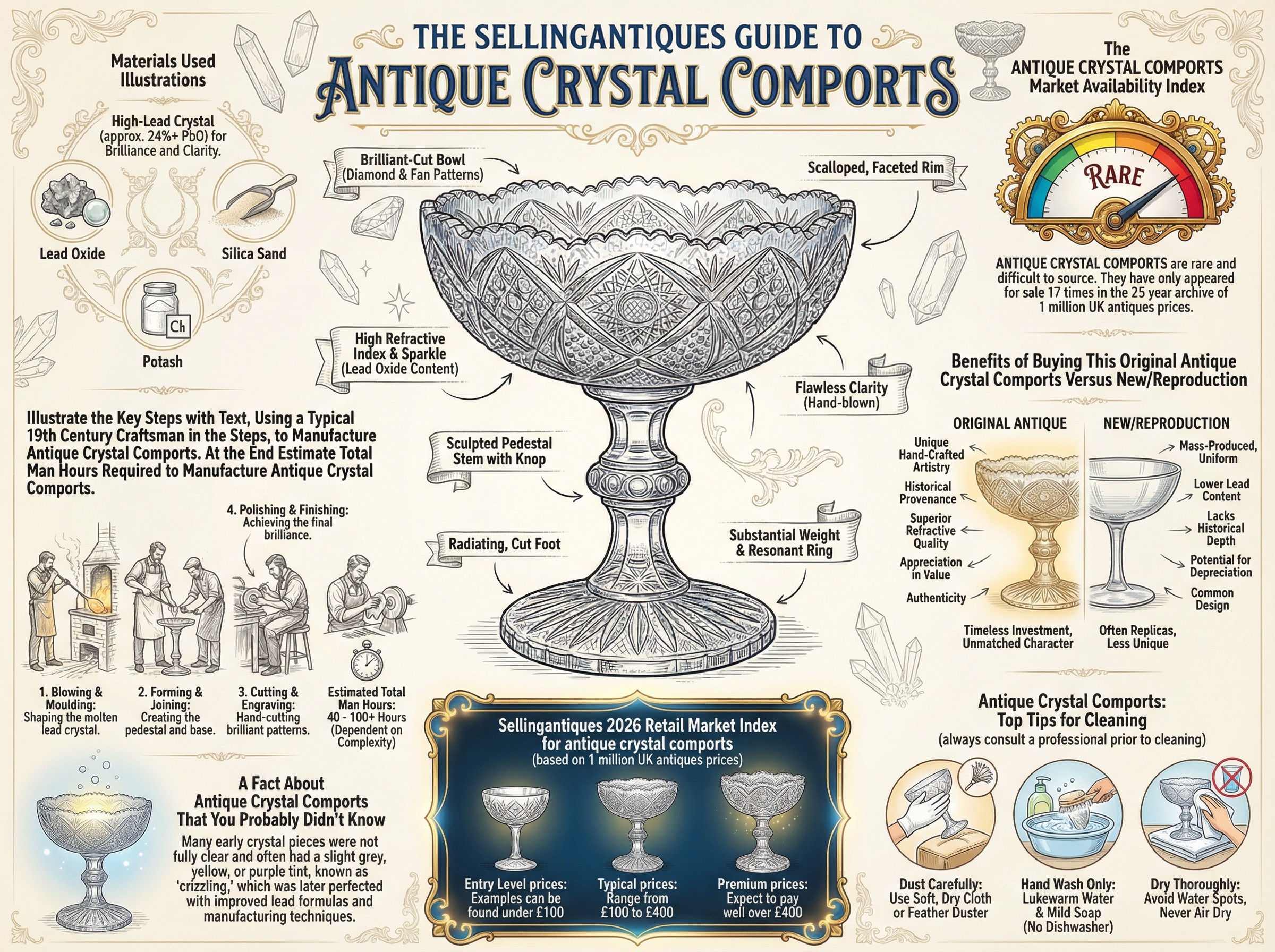 Antique Crystal Comports Guide Infographic