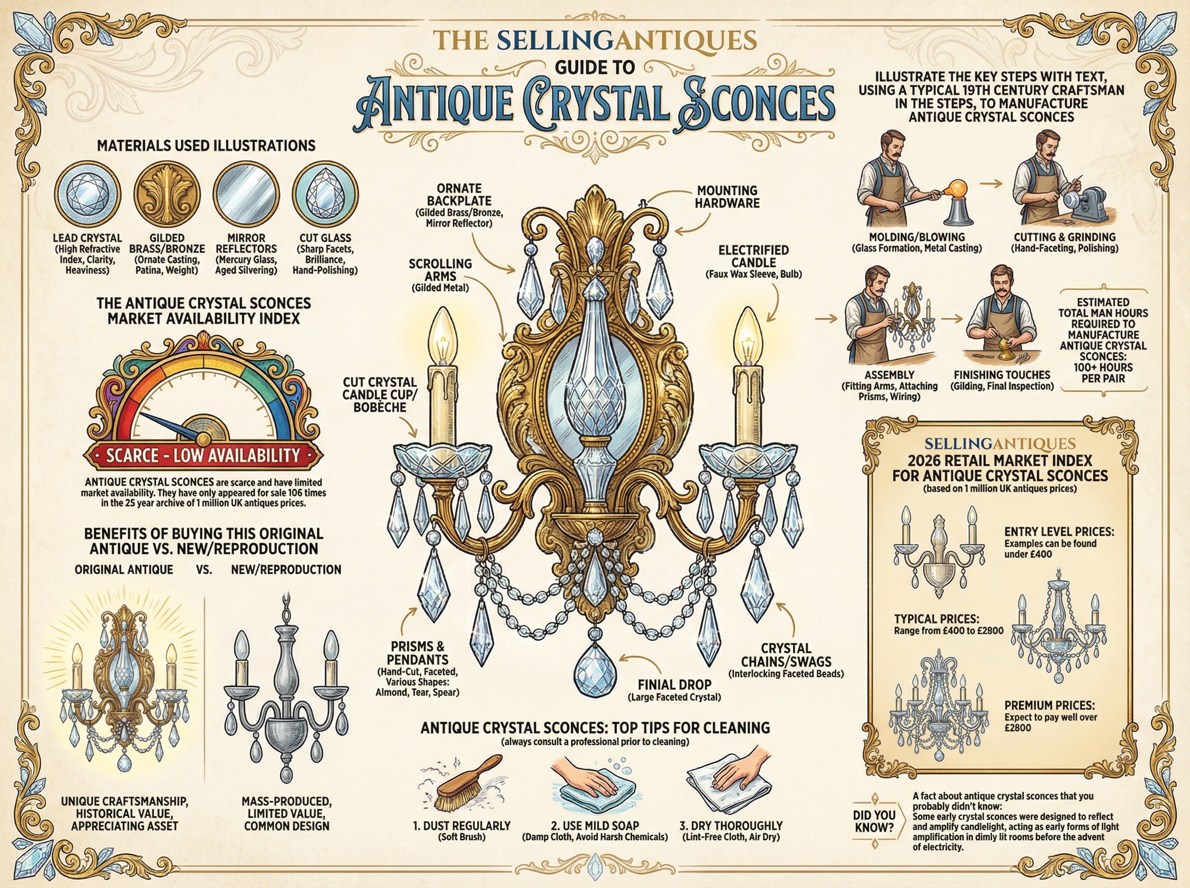 Antique Crystal Sconces Guide Infographic
