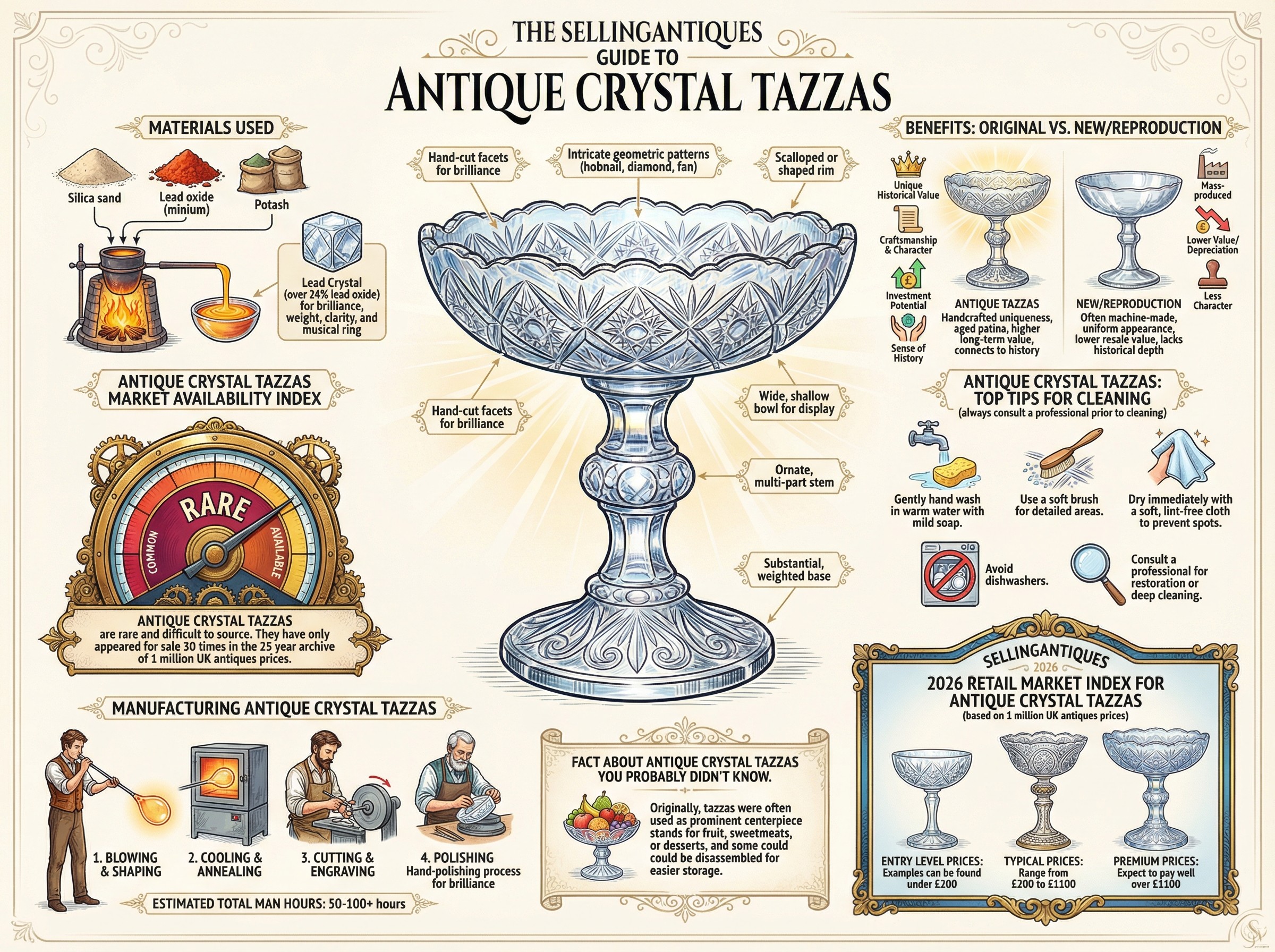 Antique Crystal Tazzas Guide Infographic