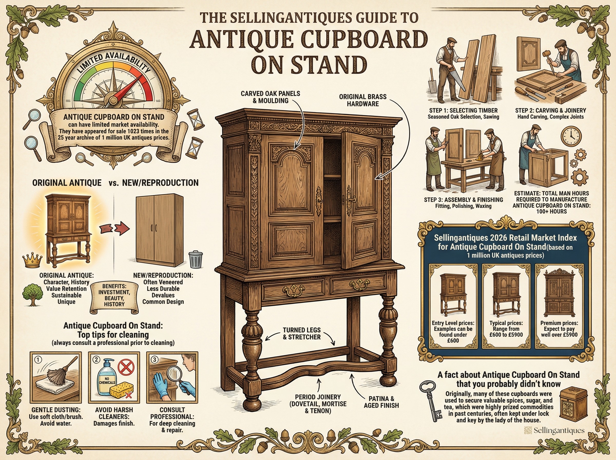 Antique Cupboard On Stand Guide Infographic