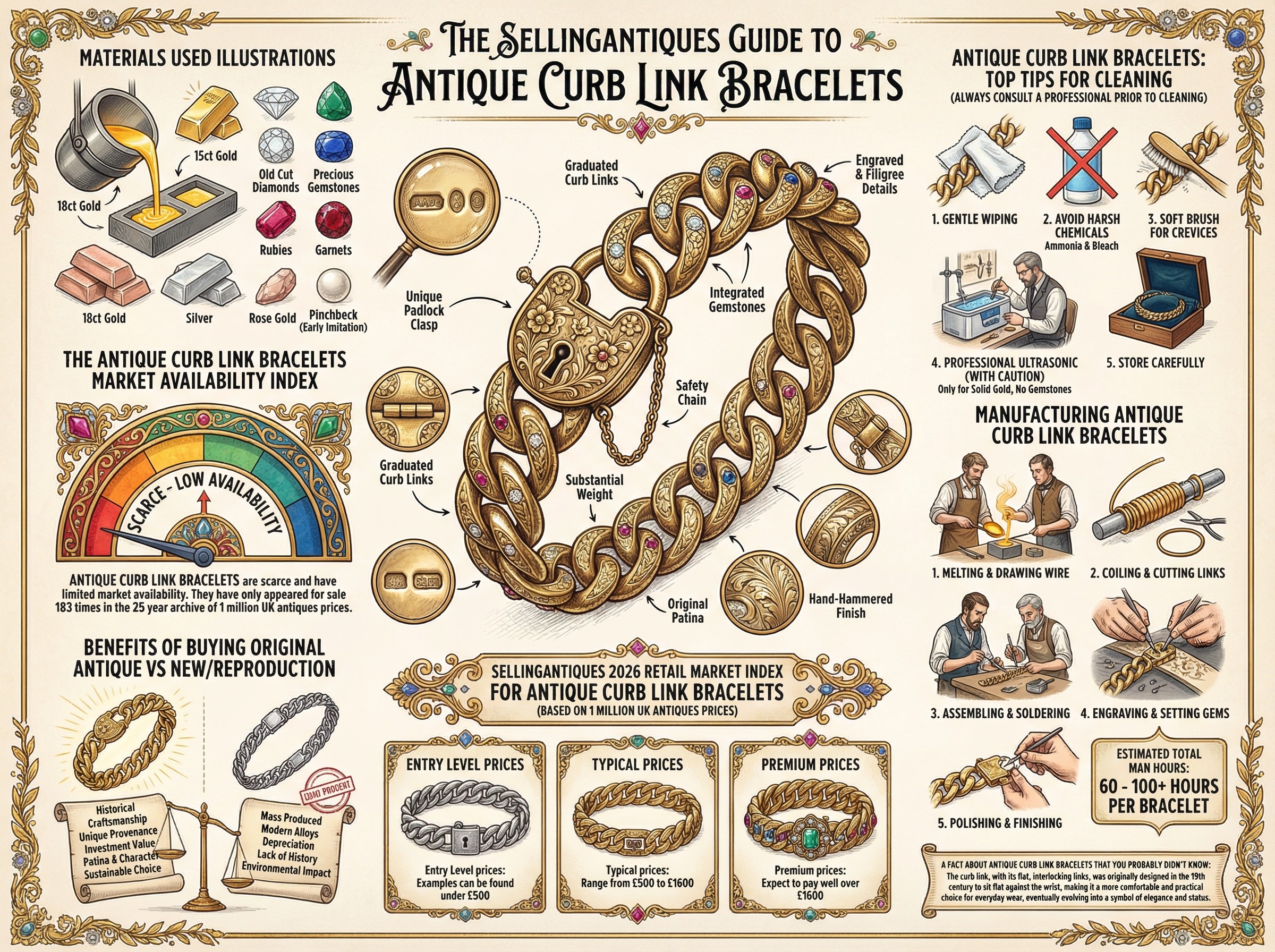 Antique Curb Link Bracelets Guide Infographic