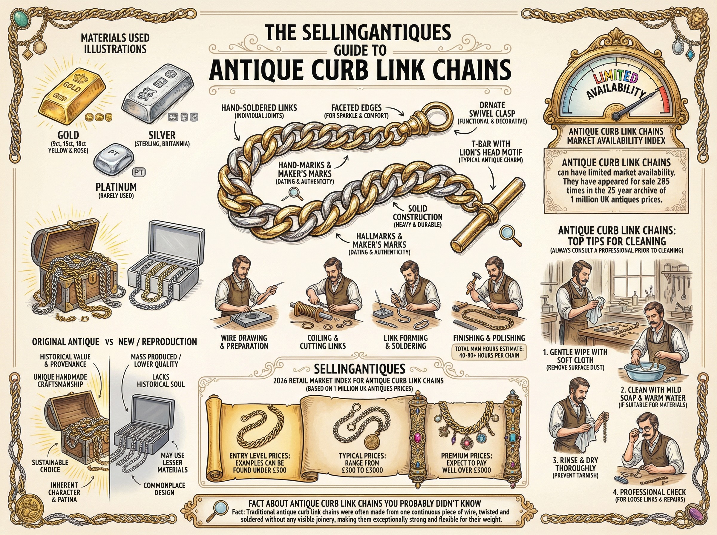 Antique Curb Link Chains Guide Infographic
