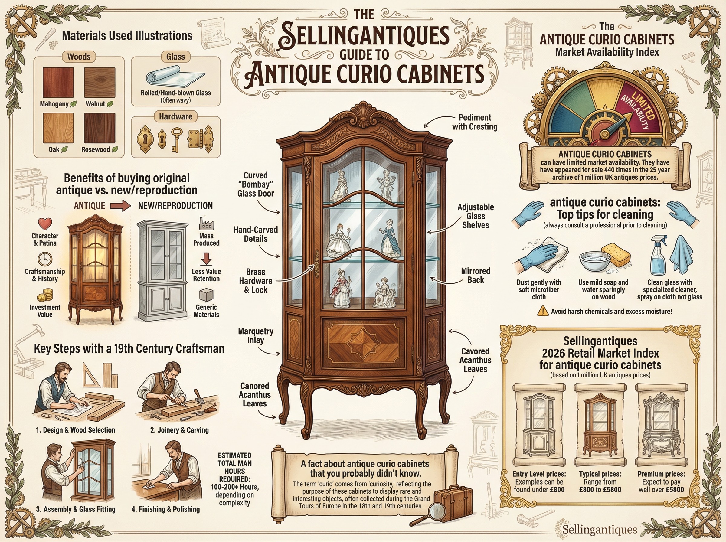 Antique Curio Cabinets Guide Infographic