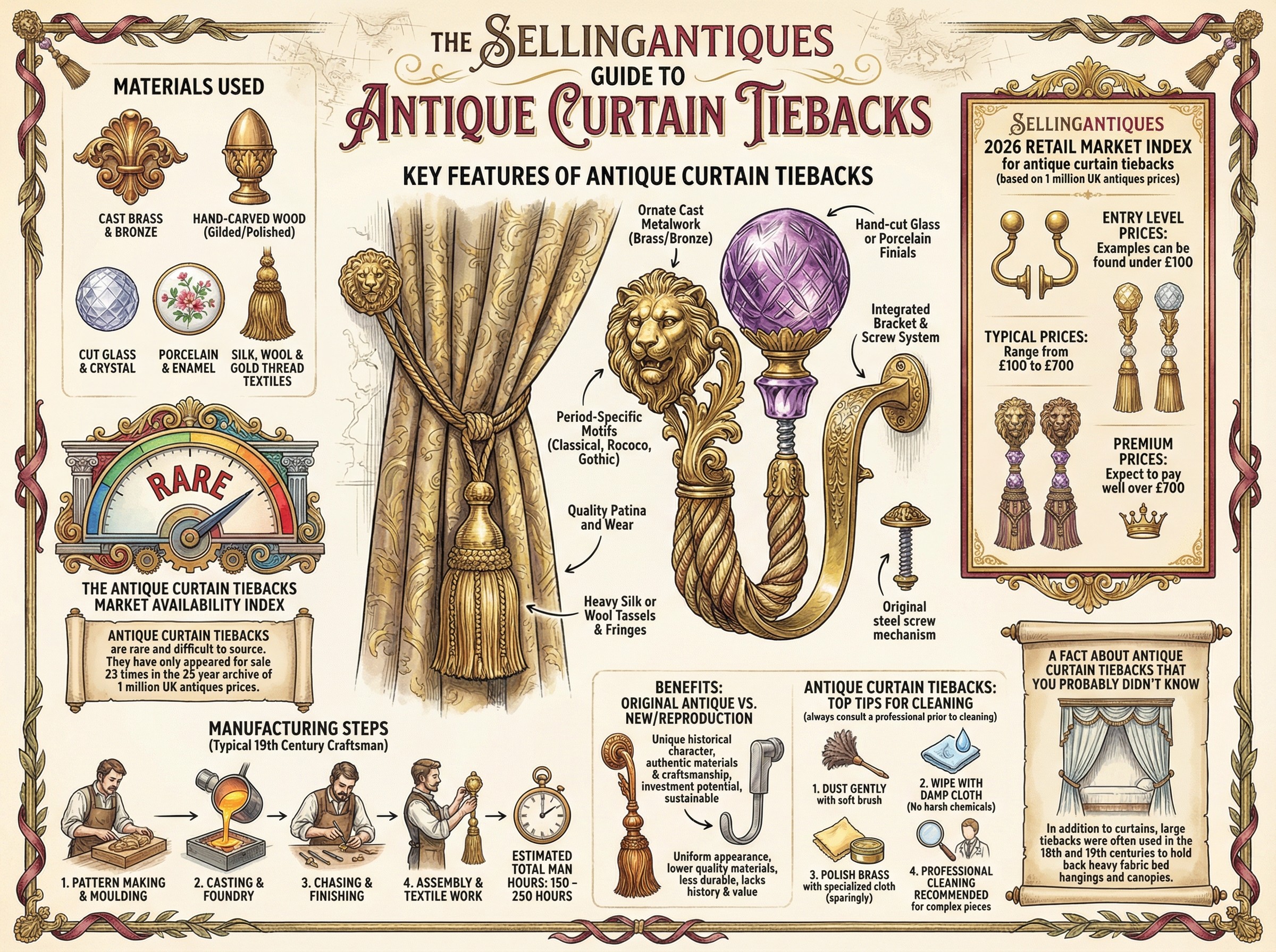 Antique Curtain Tiebacks Guide Infographic