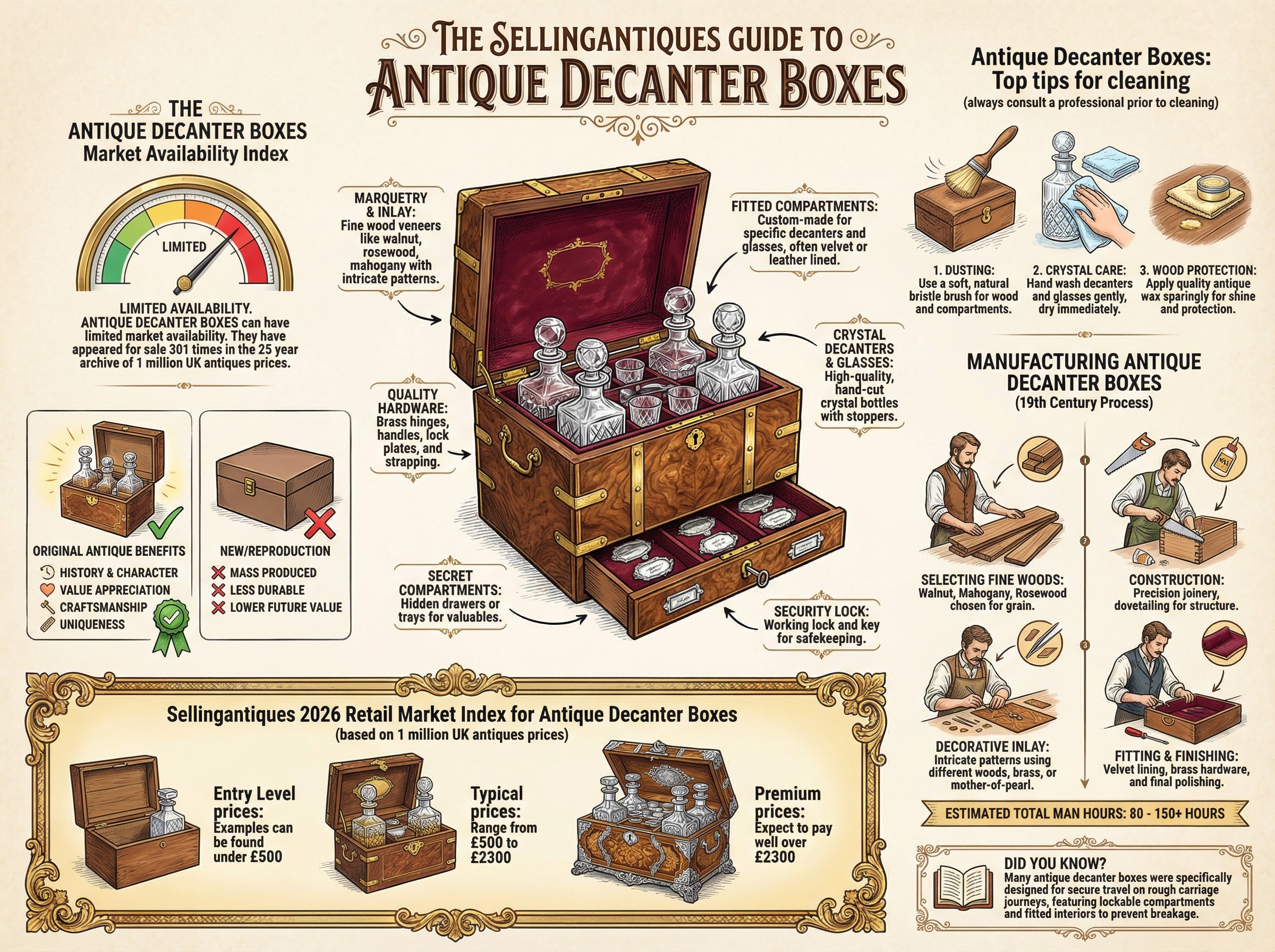 Antique Decanter Boxes Guide Infographic
