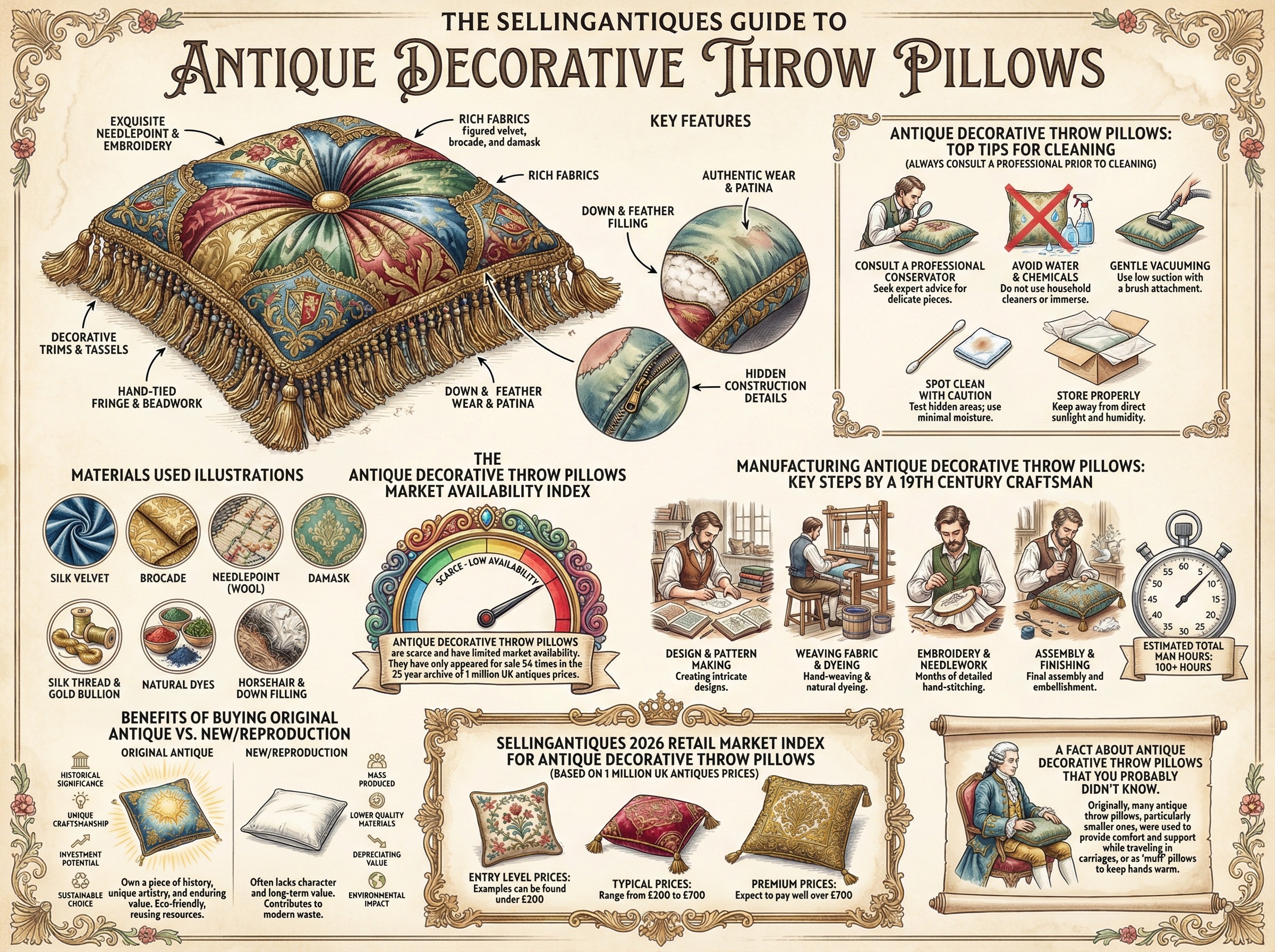 Antique Decorative Throw Pillows Guide Infographic