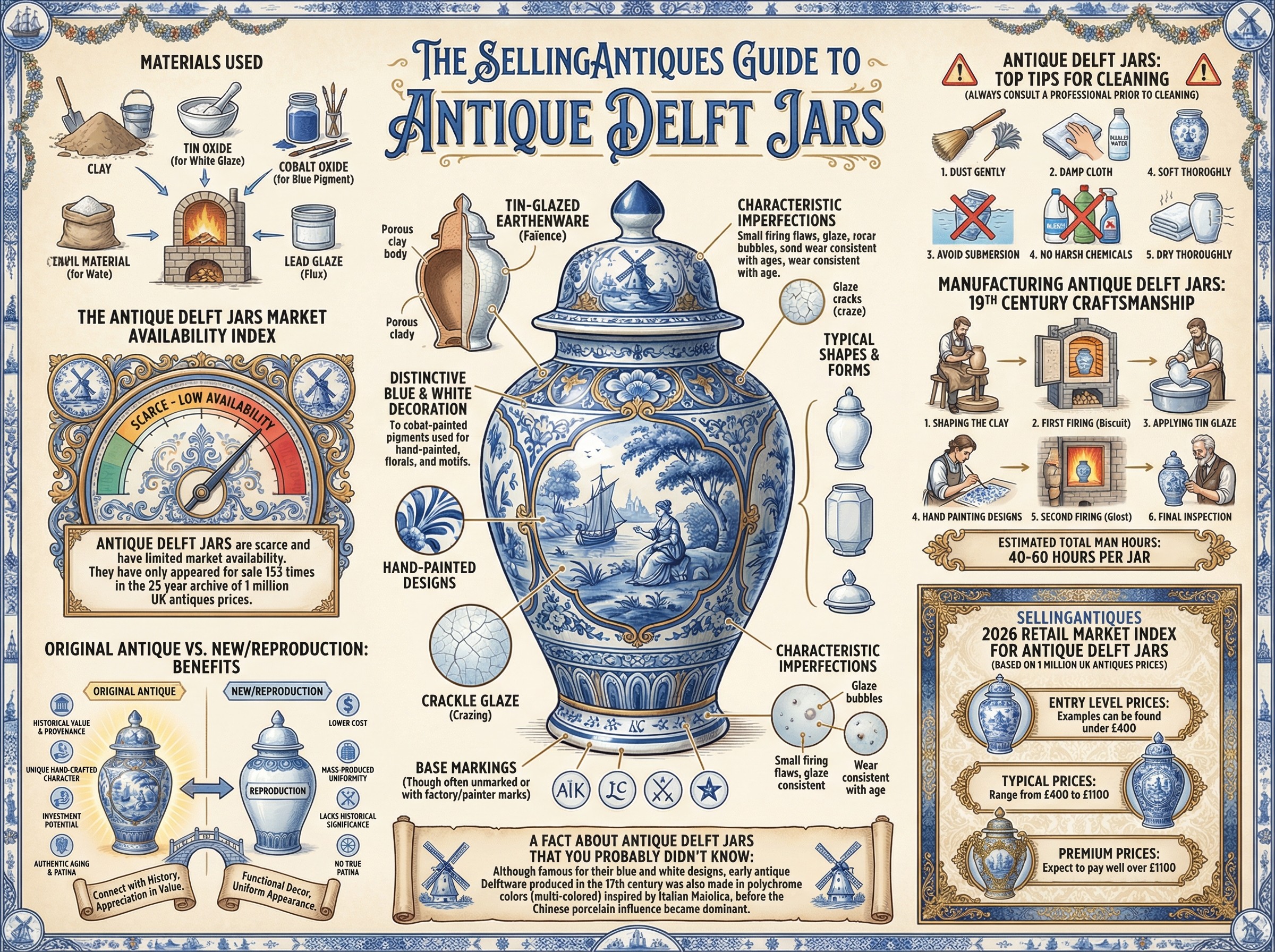 Antique Delft Jars Guide Infographic