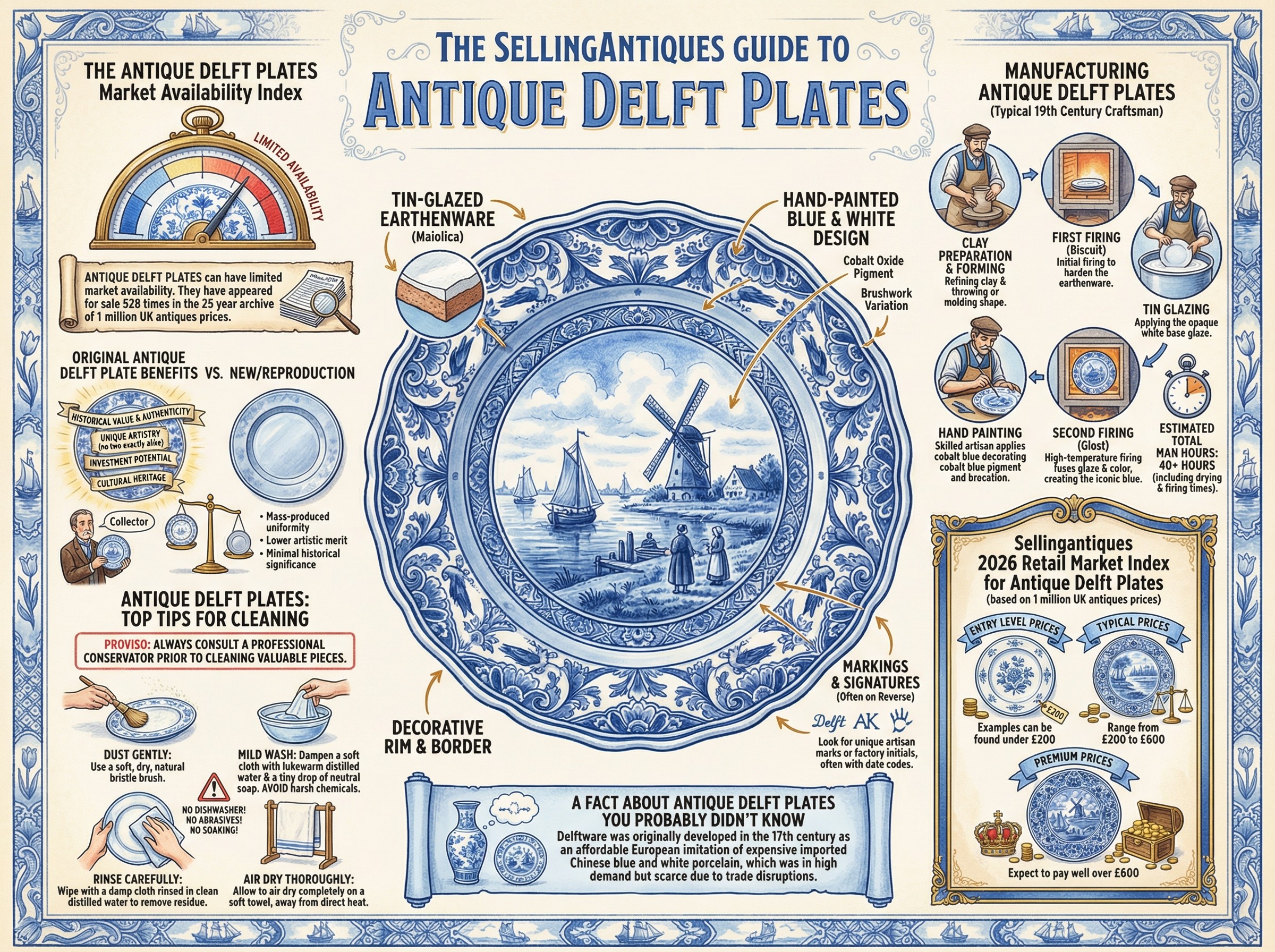 Antique Delft Plates Guide Infographic