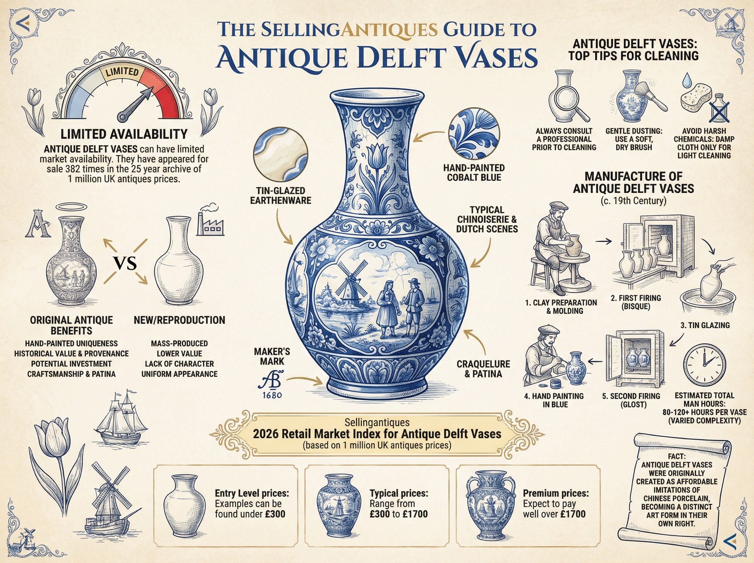 The Sellingantiques Guide to Antique Delft Vases