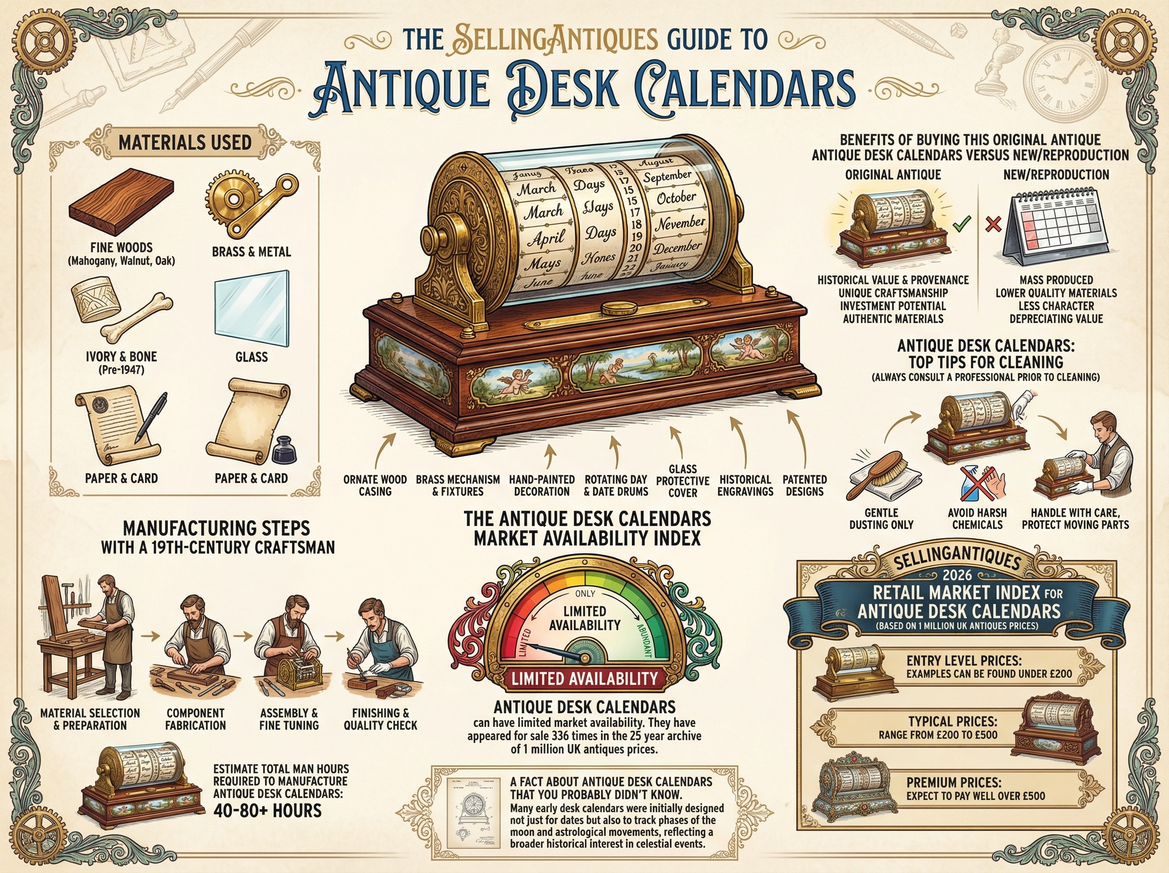 Antique Desk Calendars Guide Infographic