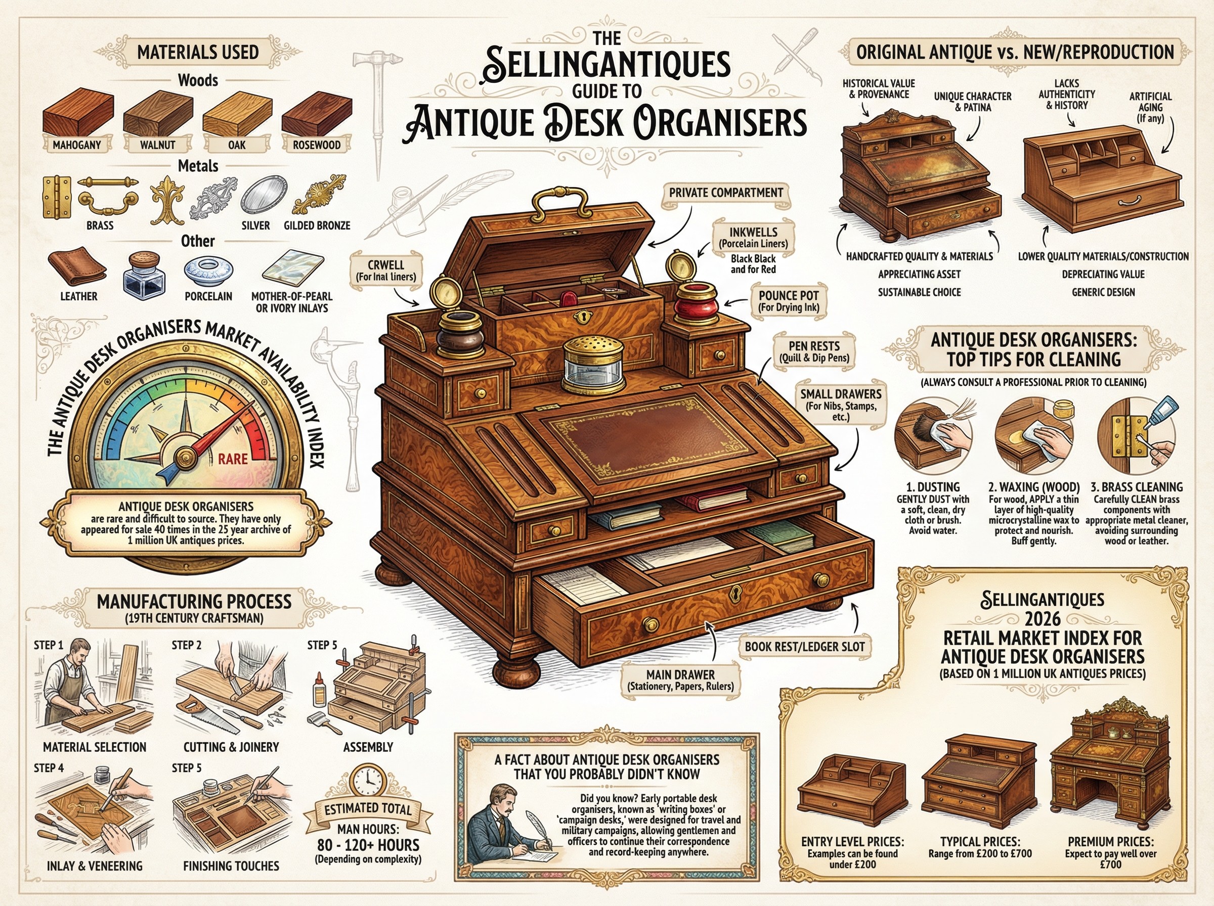 Antique Desk Organisers Guide Infographic