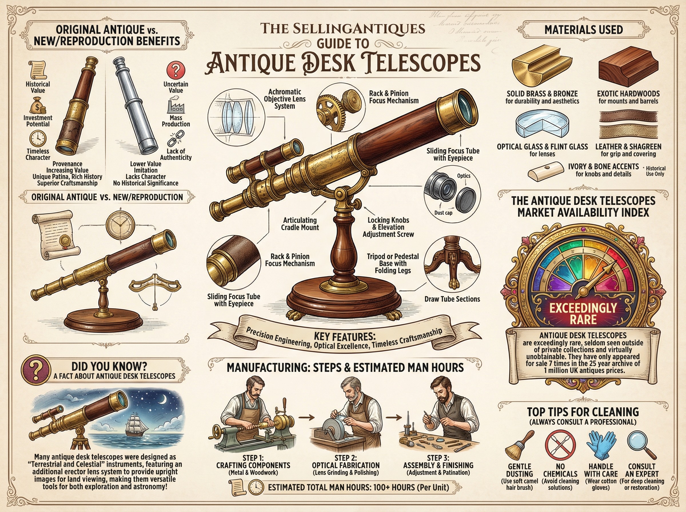 Antique Desk Telescopes Guide Infographic