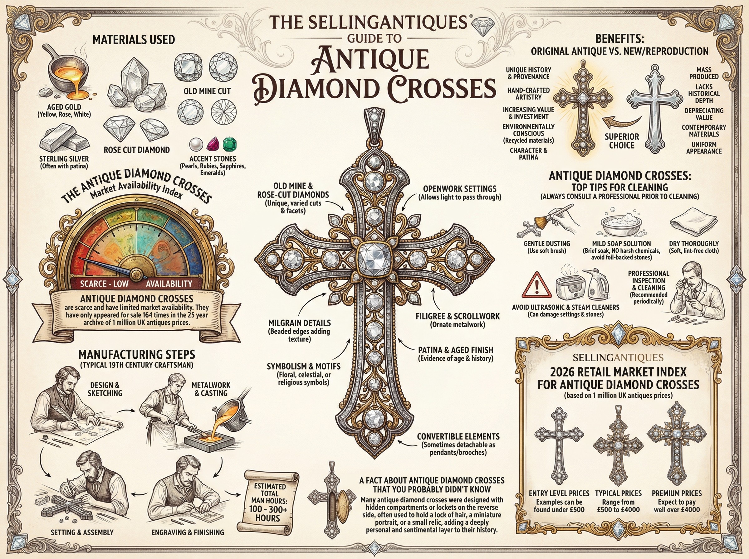 Antique Diamond Crosses Guide Infographic