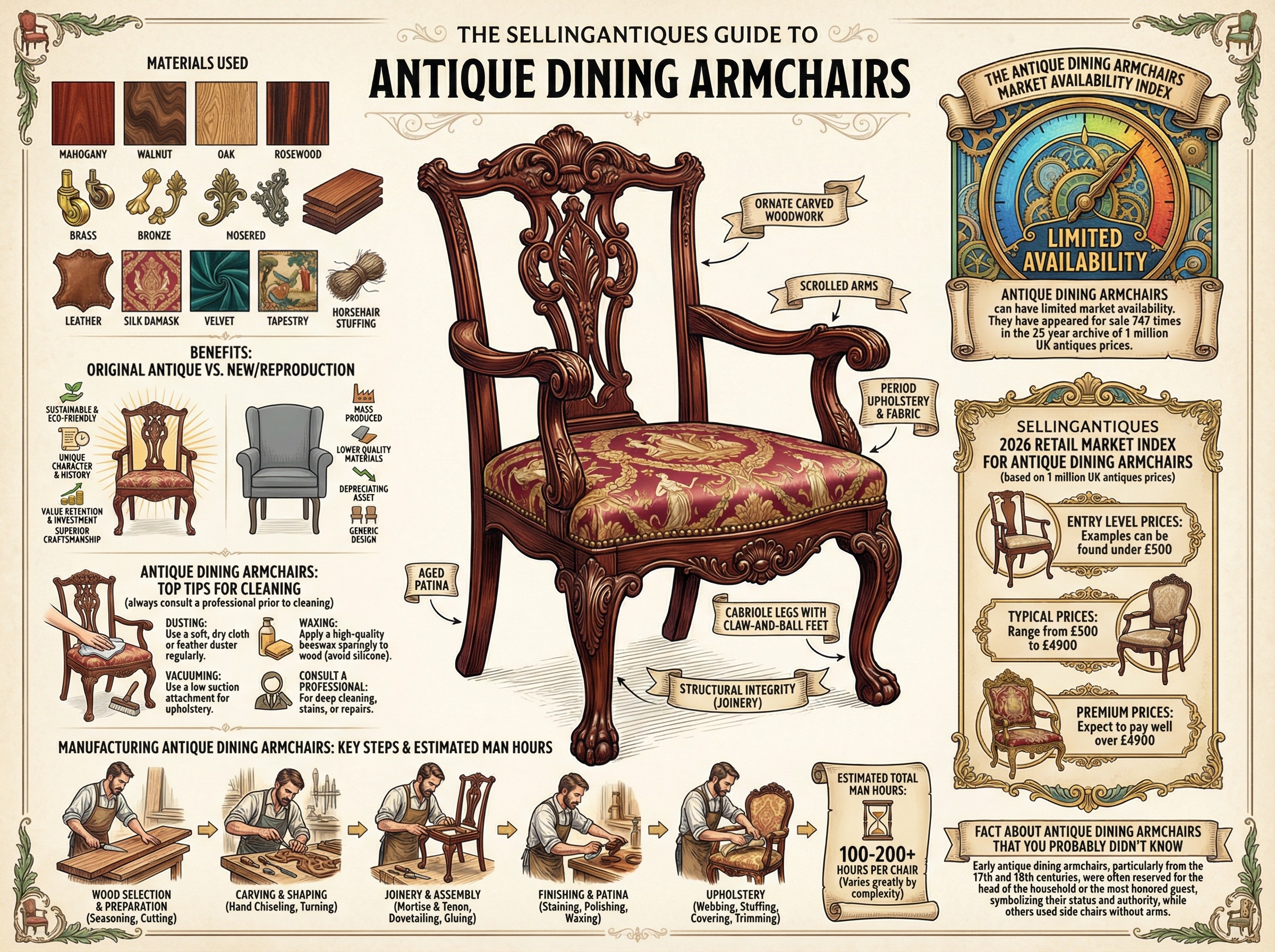Antique Dining Armchairs Guide Infographic