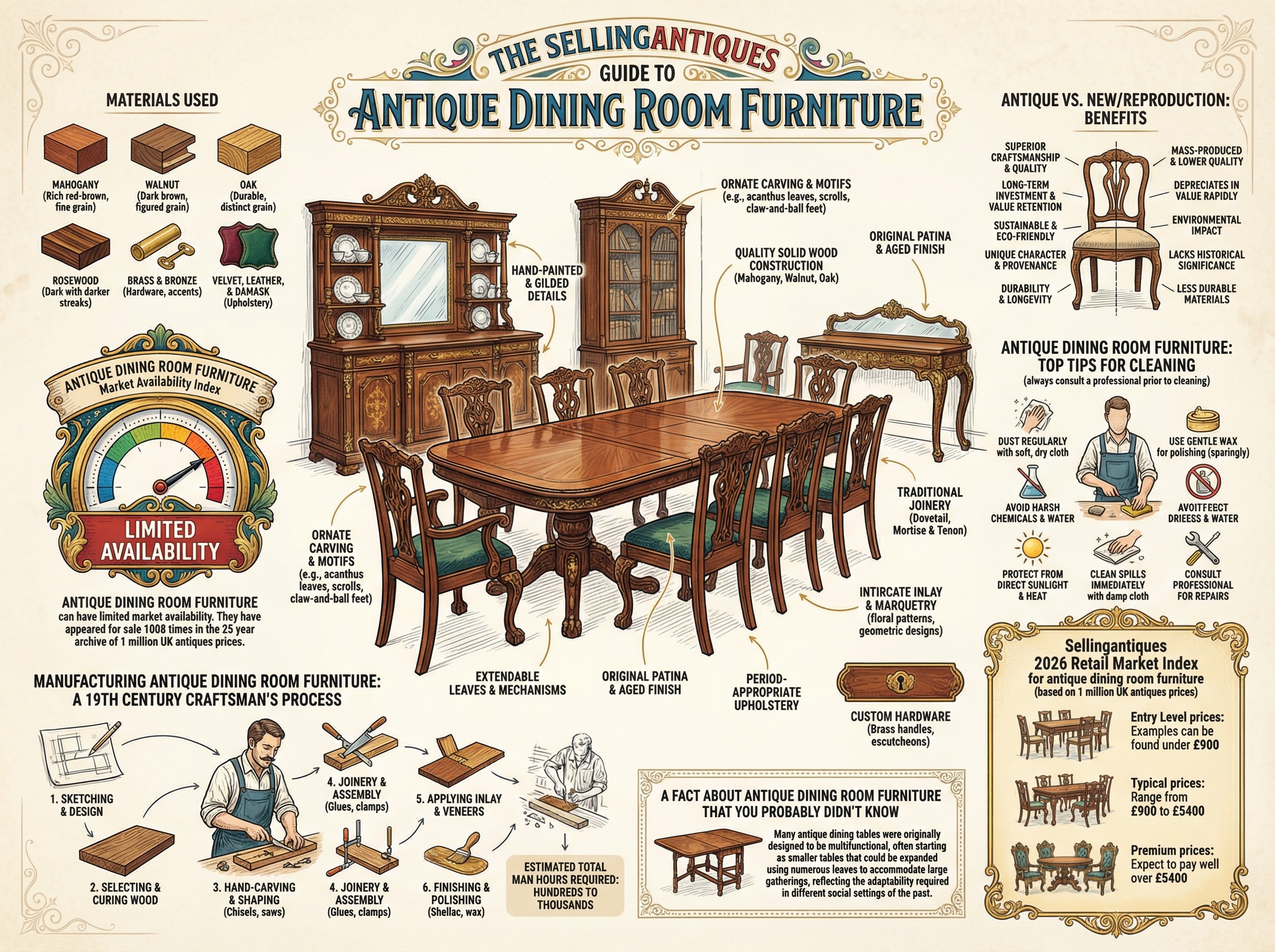 Antique Dining Room Furniture Guide Infographic