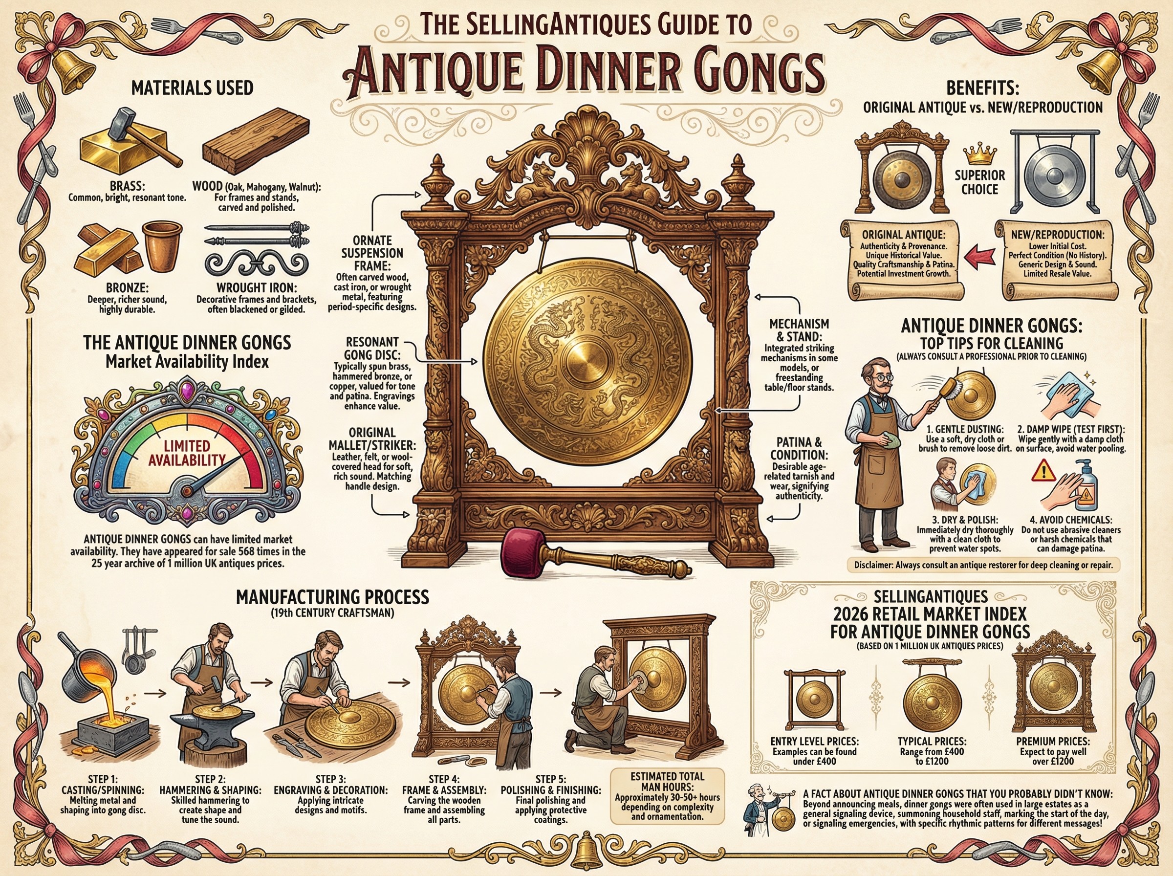 Antique Dinner Gongs Guide Infographic