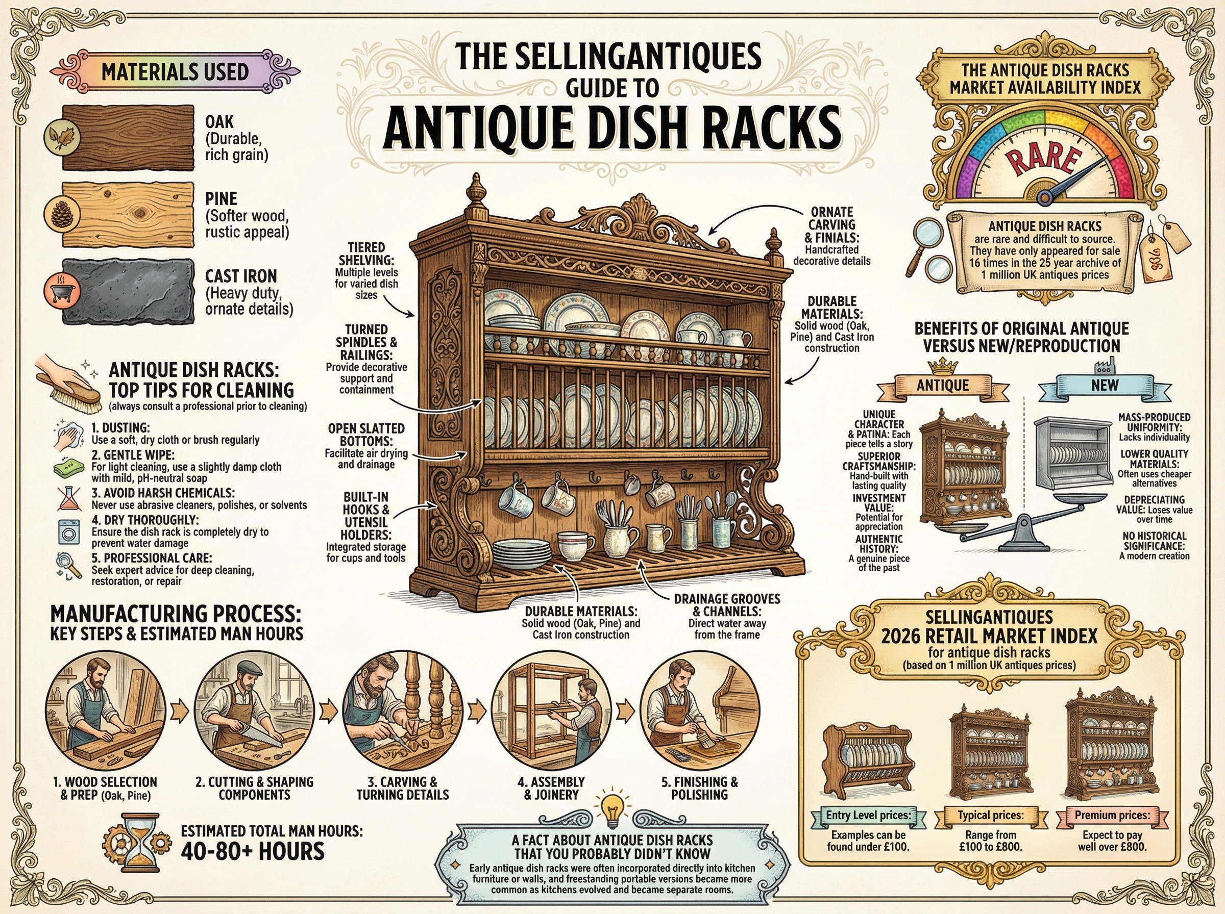 Antique Dish Racks Guide Infographic