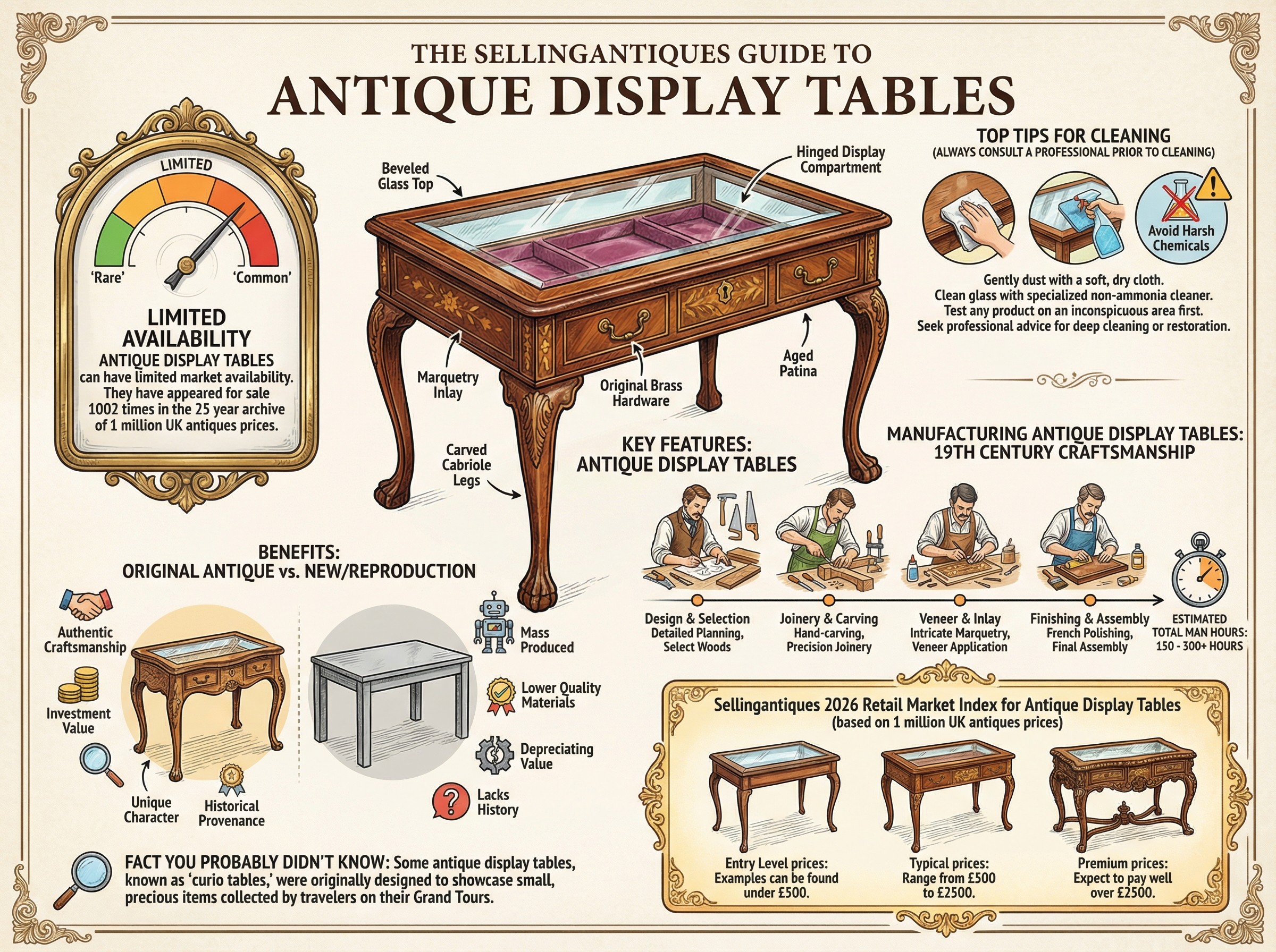 Antique Display Tables Guide Infographic