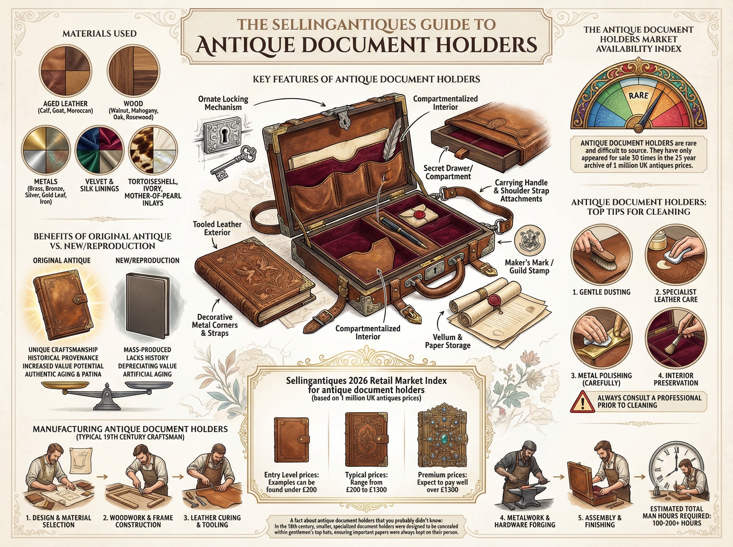Antique Document Holders Guide Infographic