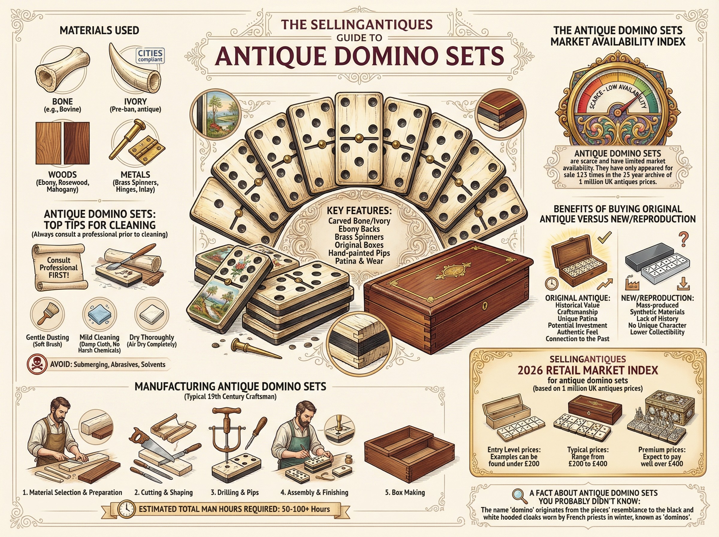 Antique Domino Sets Guide Infographic