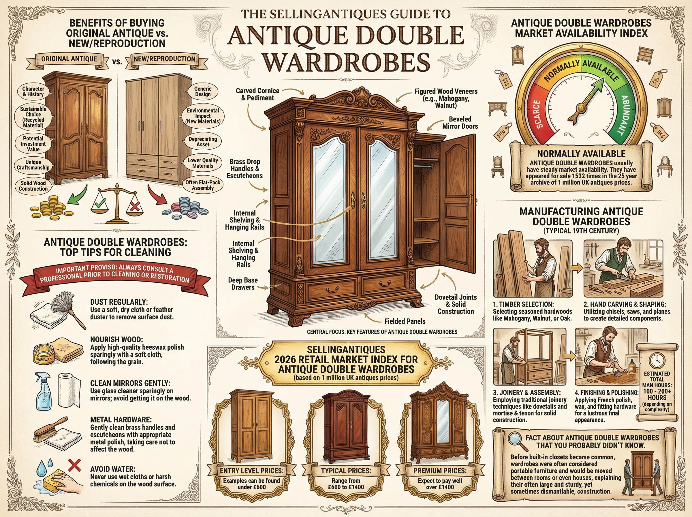 Antique Double Wardrobes Guide Infographic