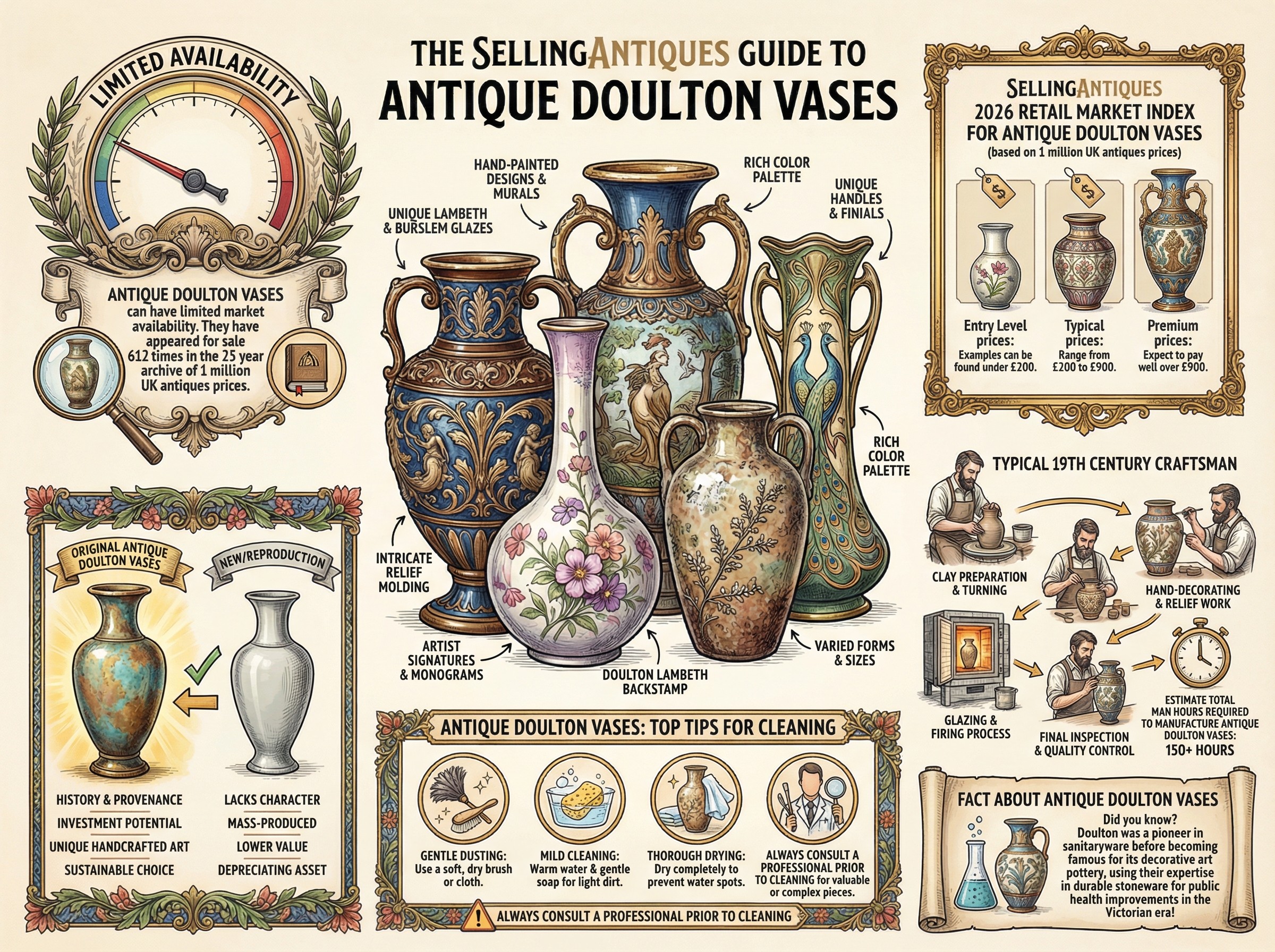 Antique Doulton Vases Guide Infographic