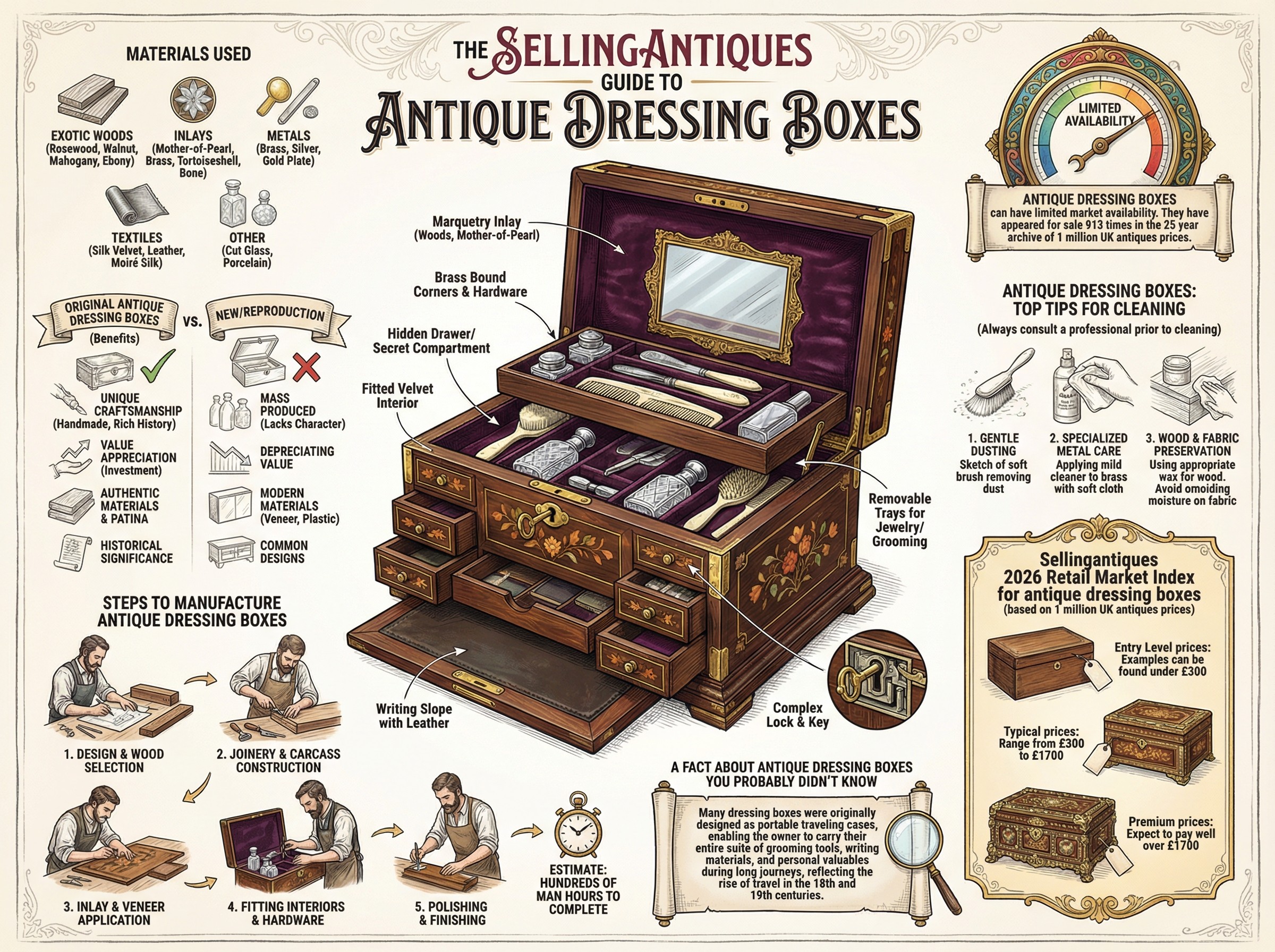 Antique Dressing Boxes Guide Infographic