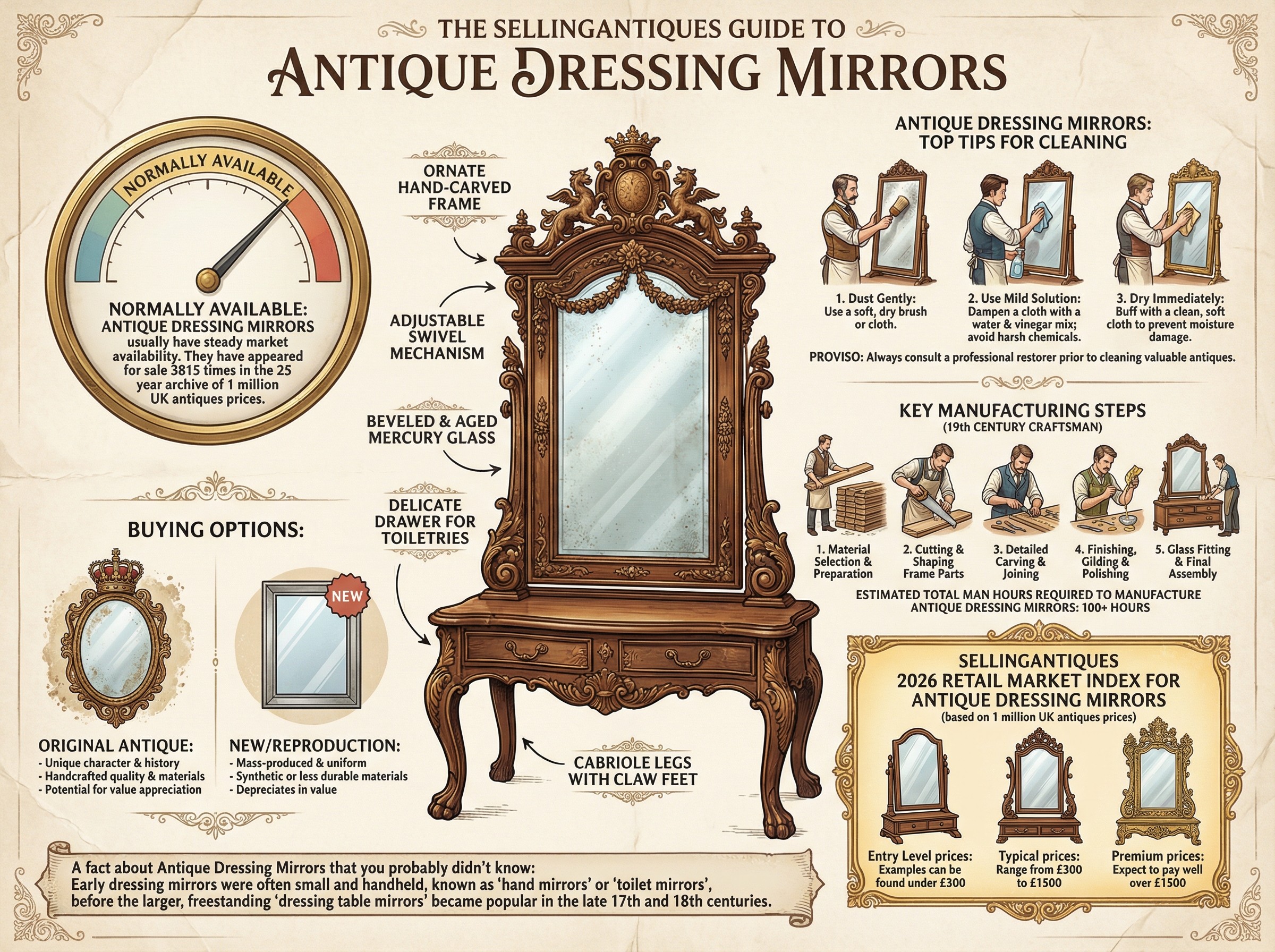 Antique Dressing Mirrors Guide Infographic