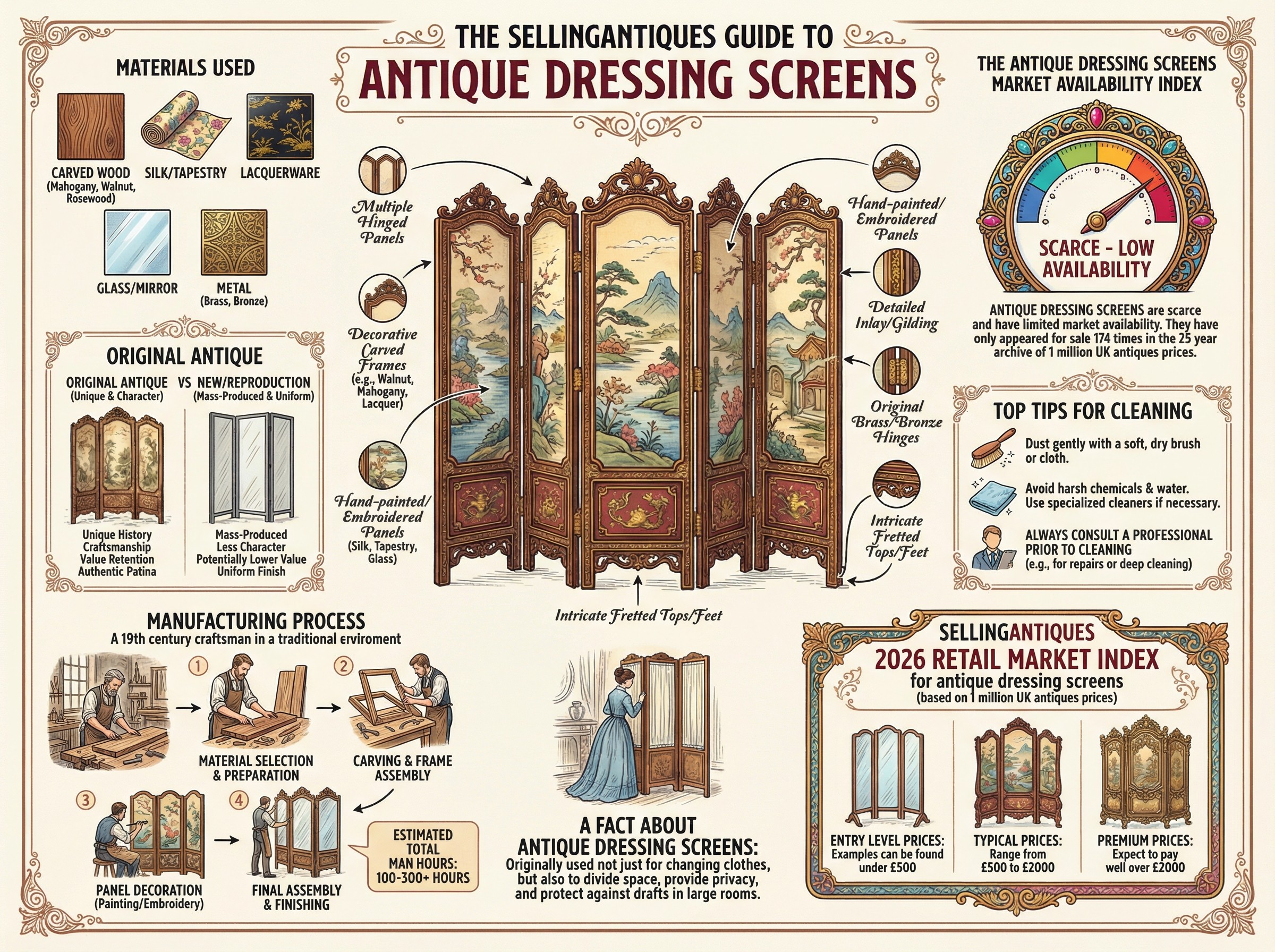 Antique Dressing Screens Guide Infographic