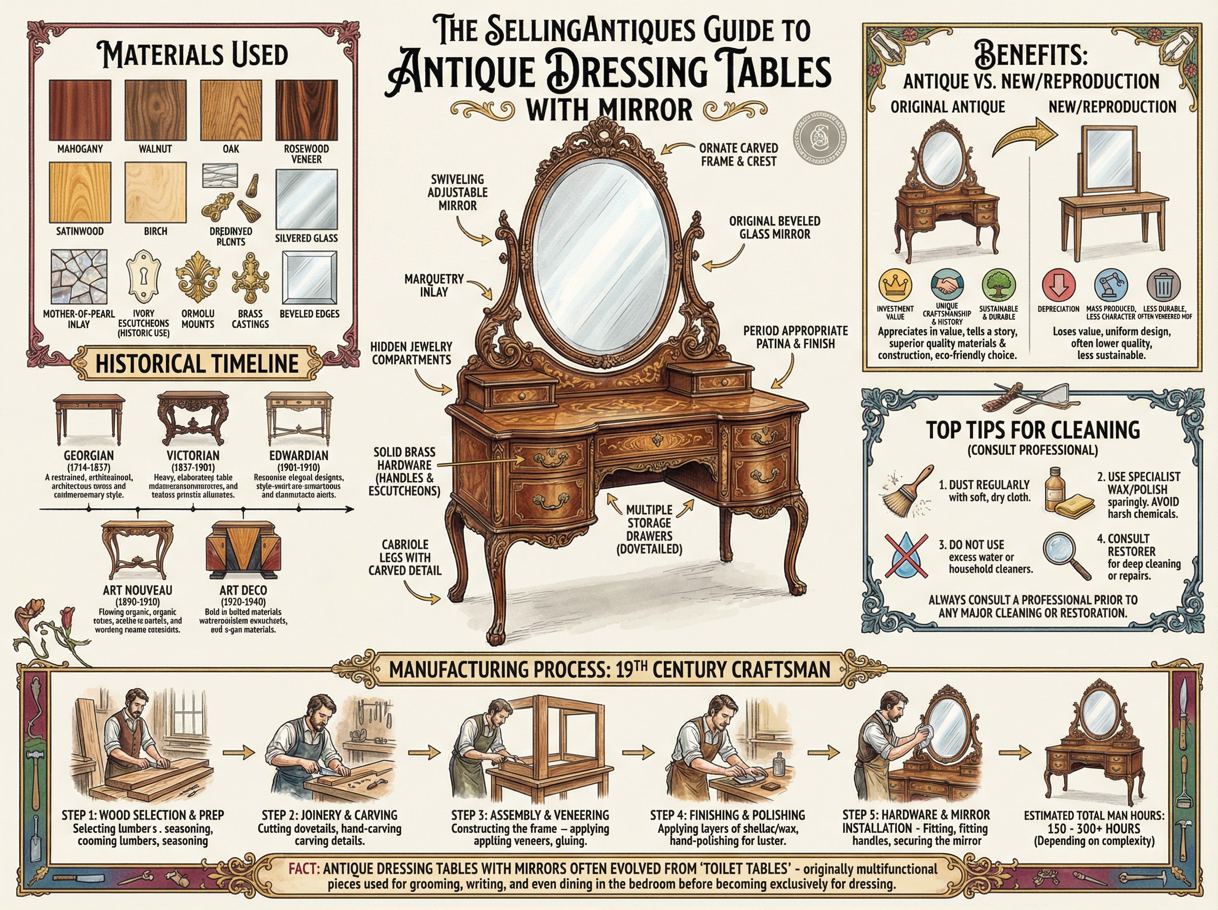 Antique Dressing Tables With Mirror Guide Infographic