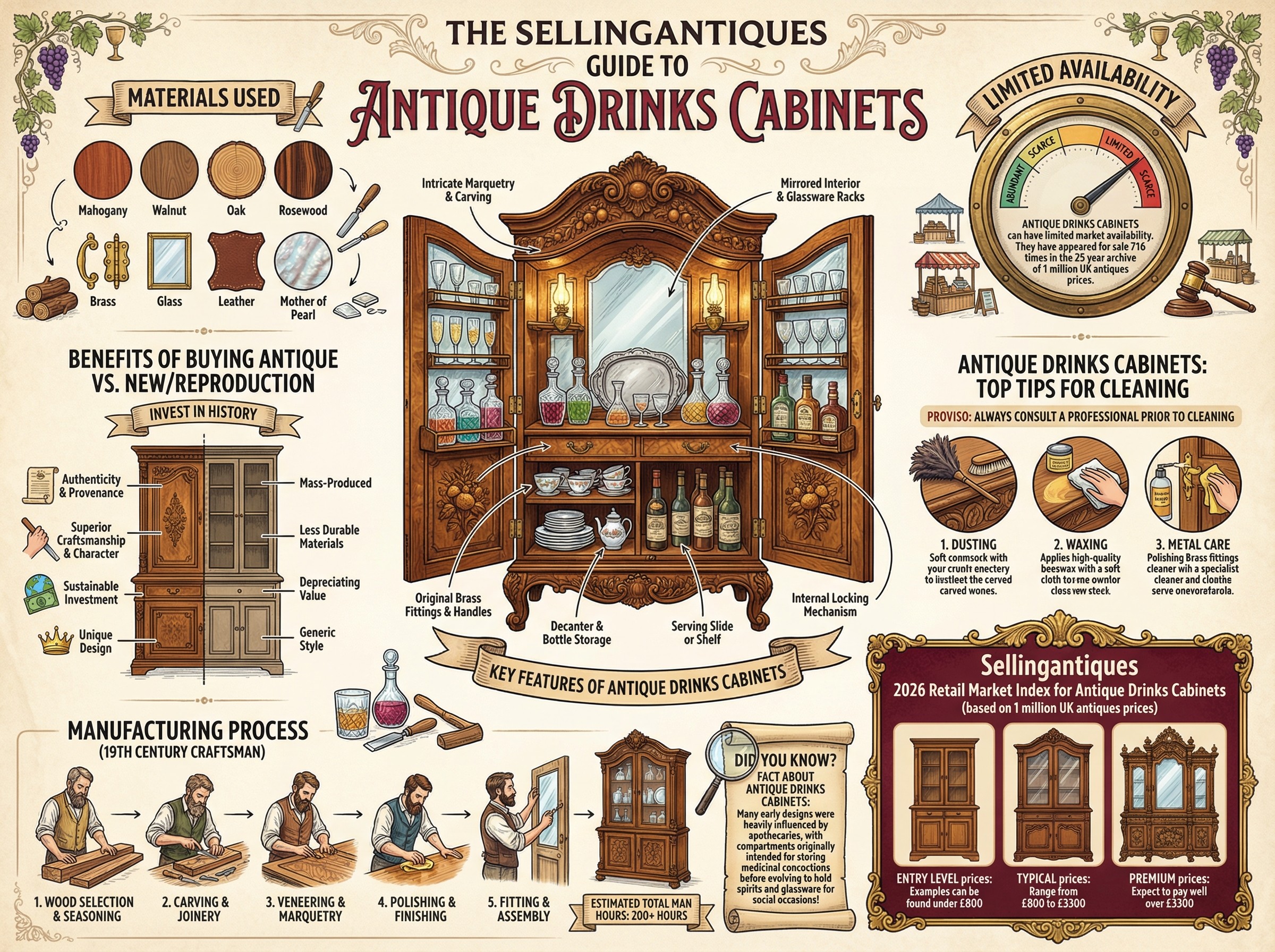 Antique Drinks Cabinets Guide Infographic