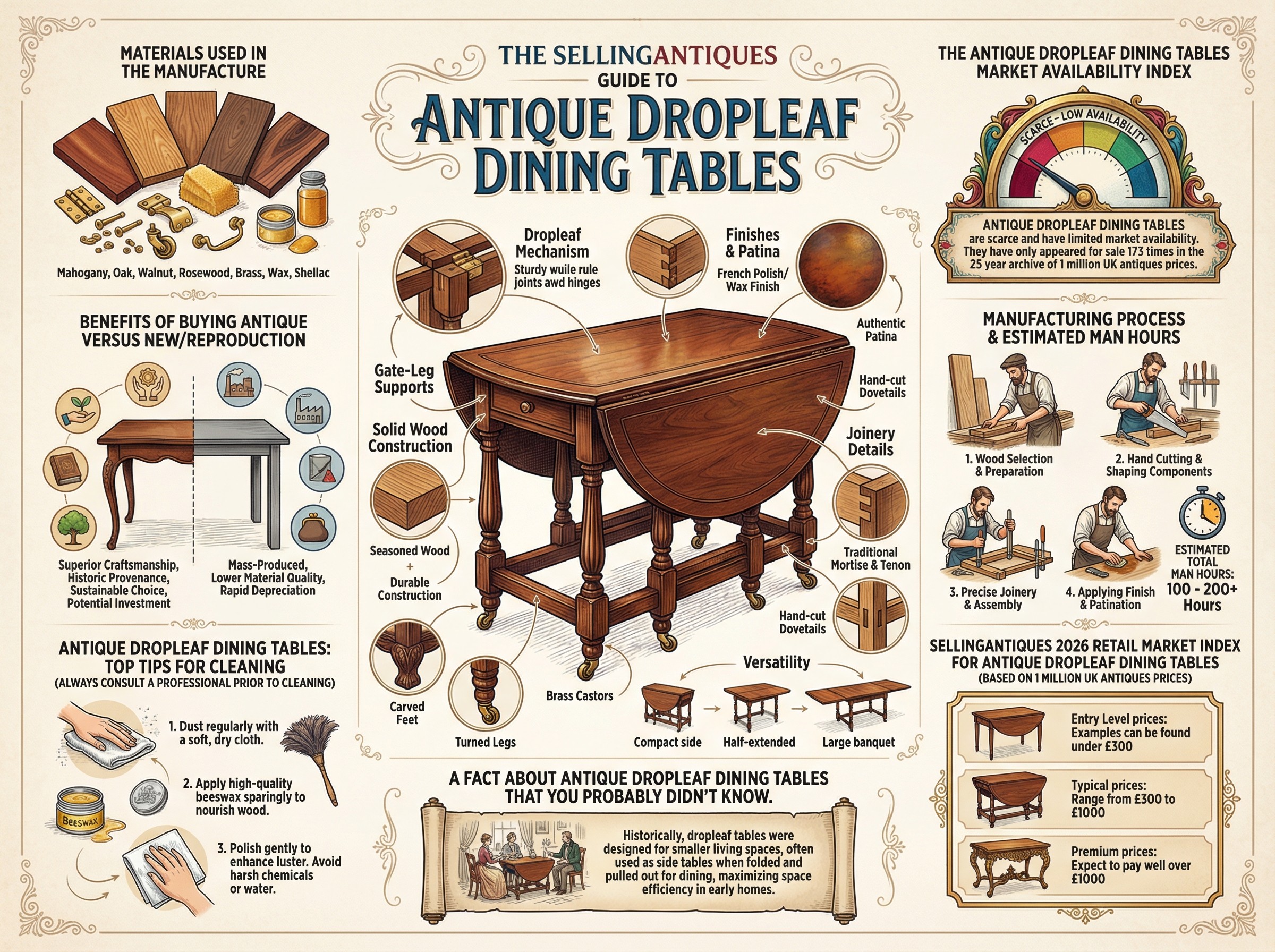 Antique Dropleaf Dining Tables Guide Infographic