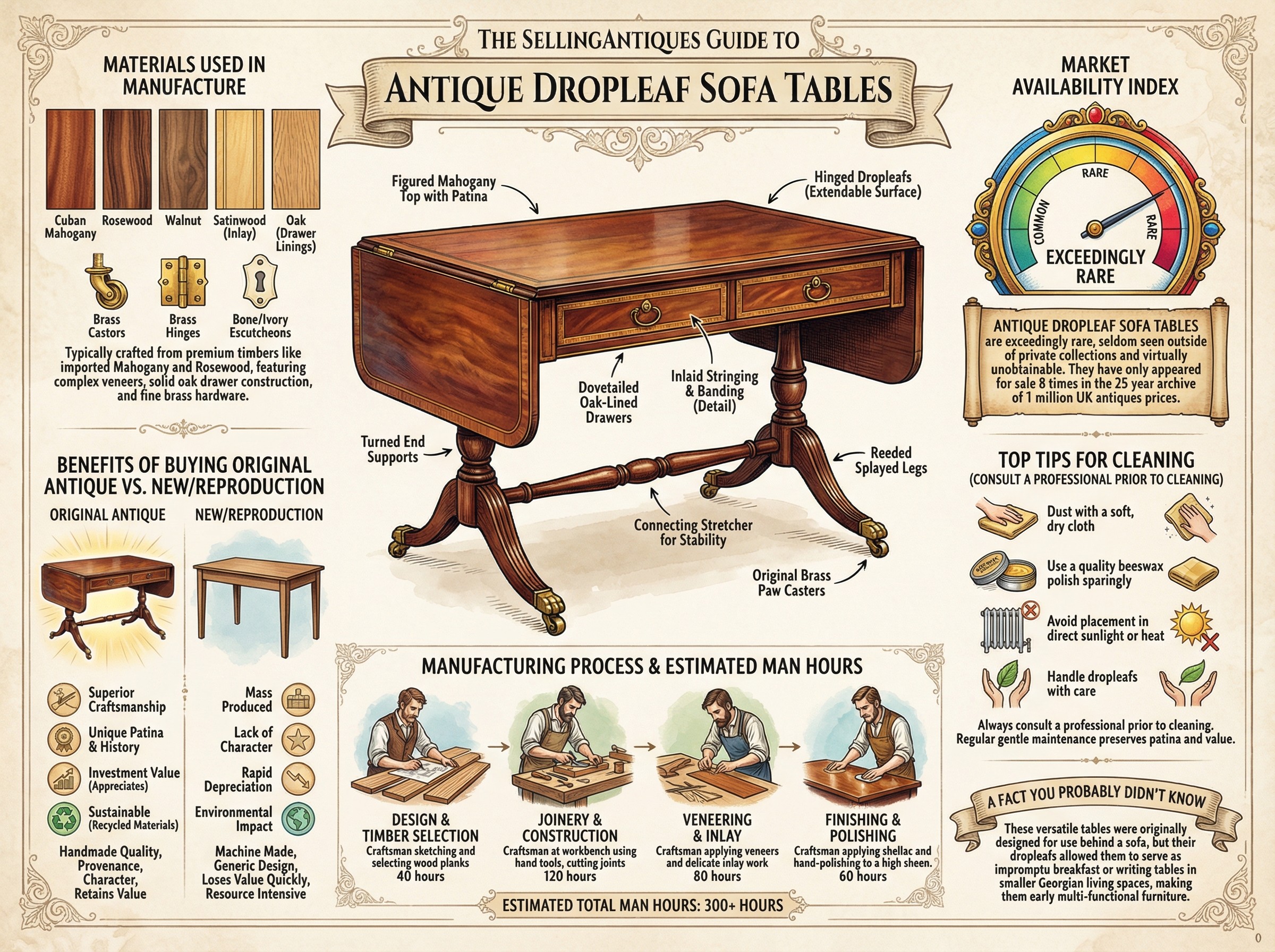 Antique Dropleaf Sofa Tables Guide Infographic