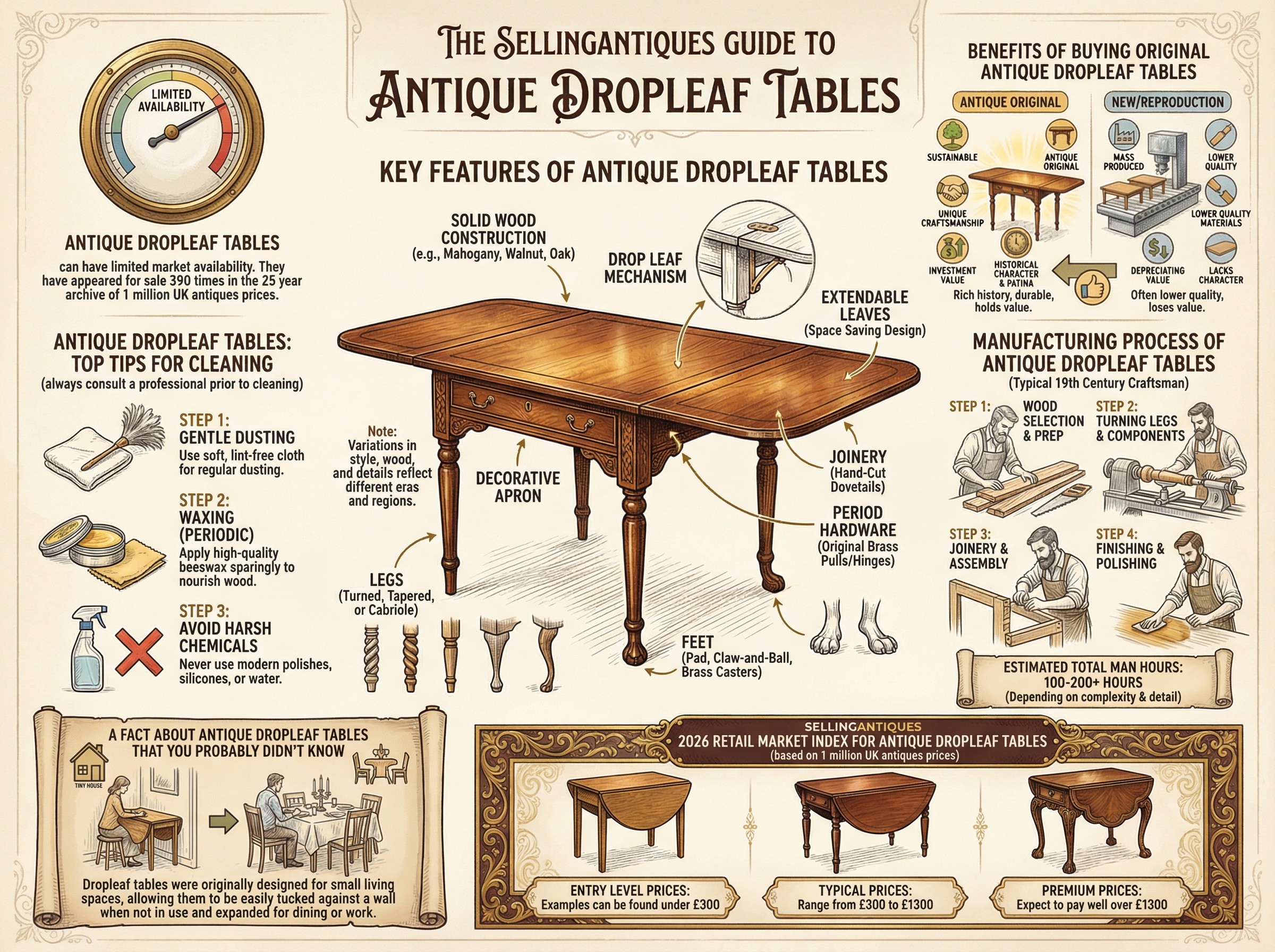 Antique Dropleaf Tables Guide Infographic