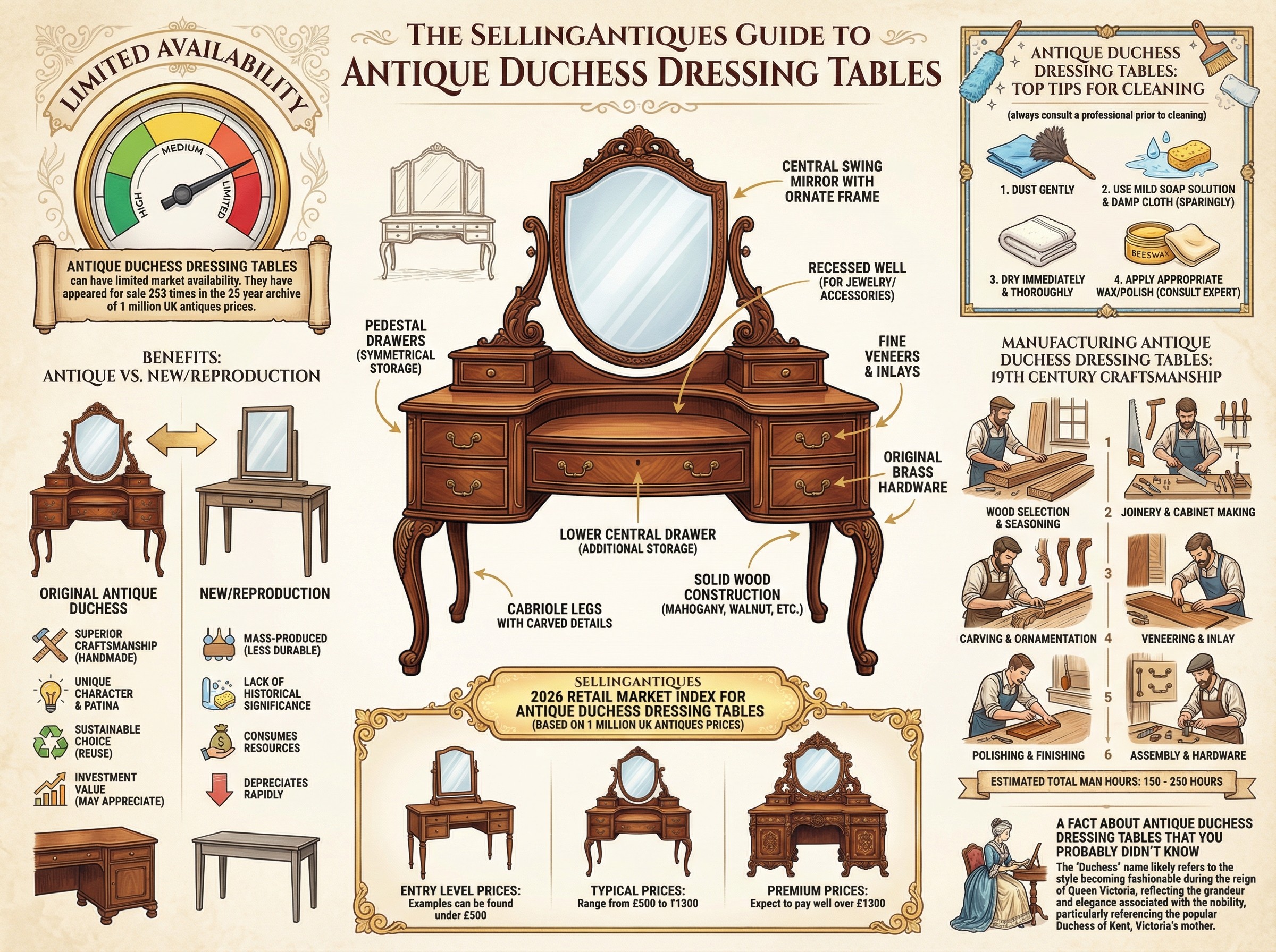 Antique Duchess Dressing Tables Guide Infographic