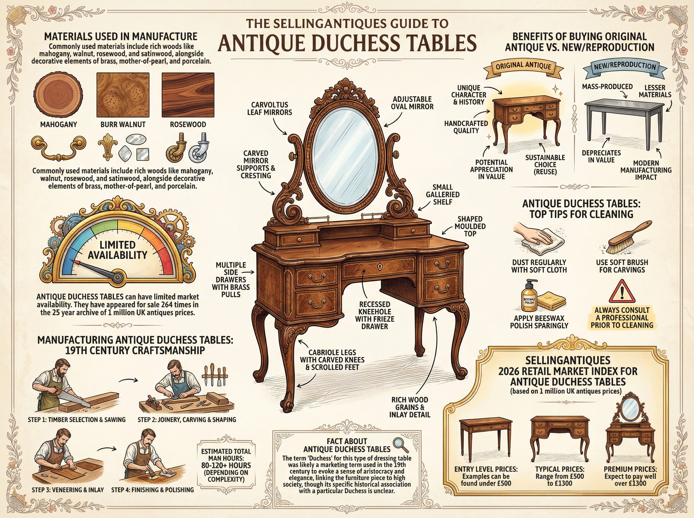 Antique Duchess Tables Guide Infographic