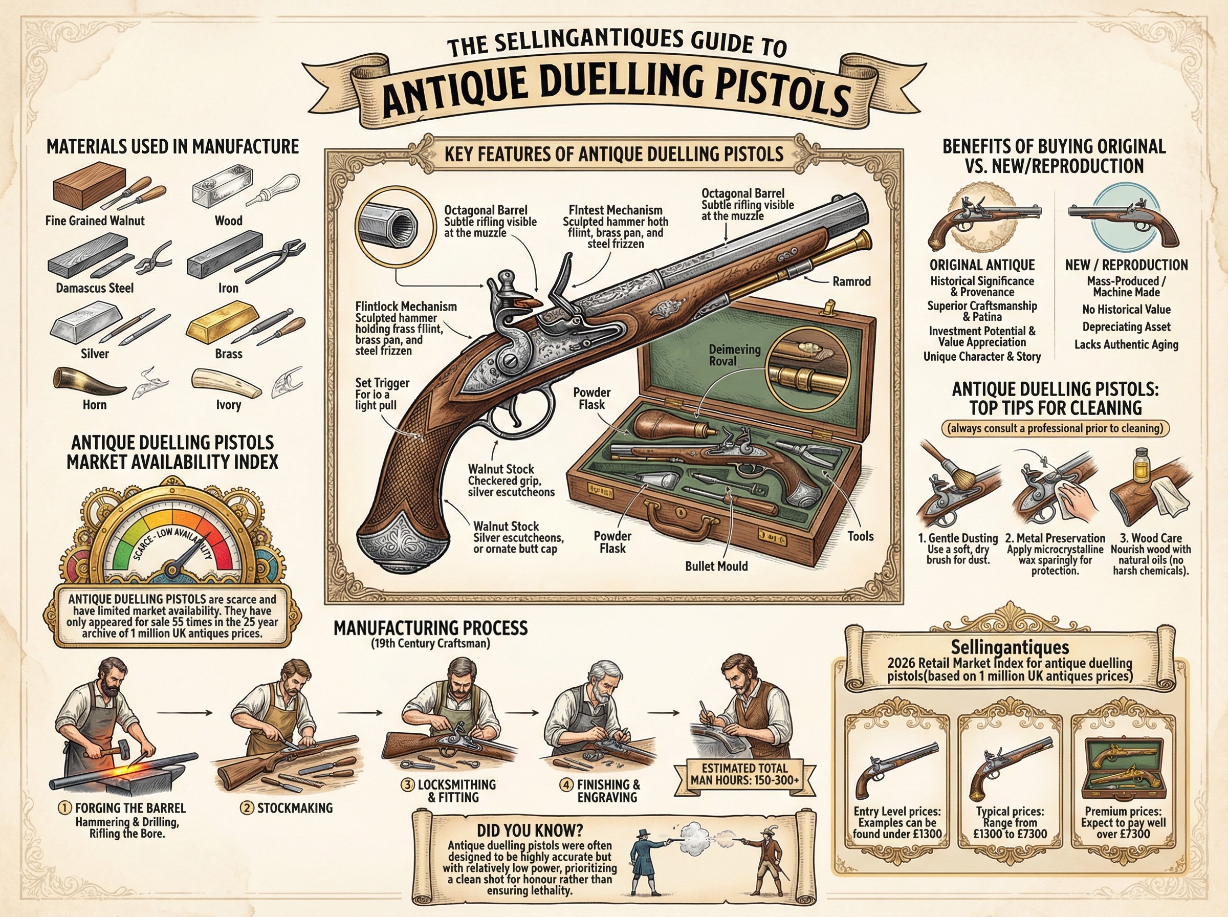 Antique Duelling Pistols Guide Infographic