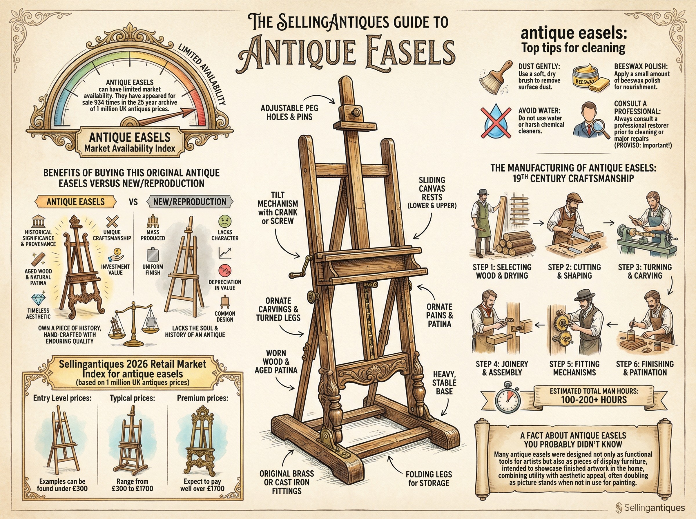 Antique Easels Guide Infographic