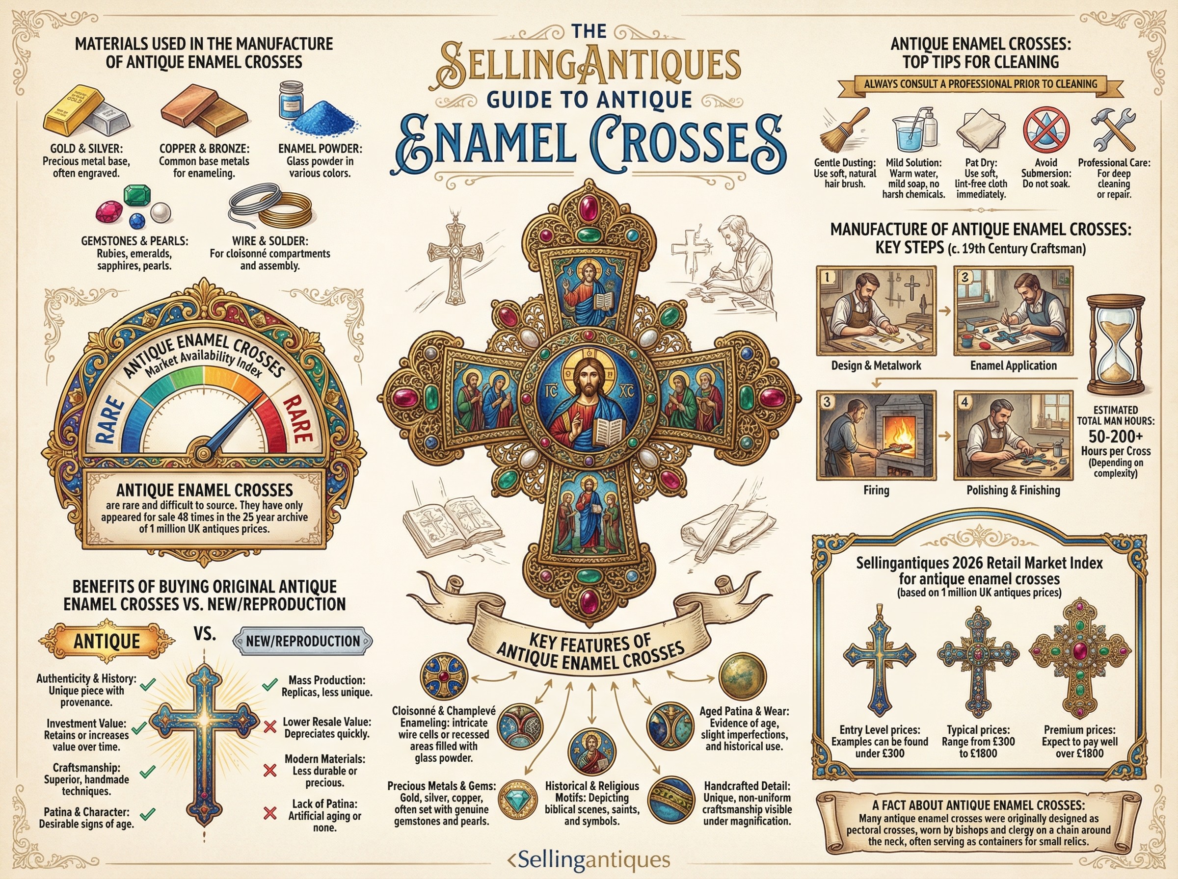 Antique Enamel Crosses Guide Infographic