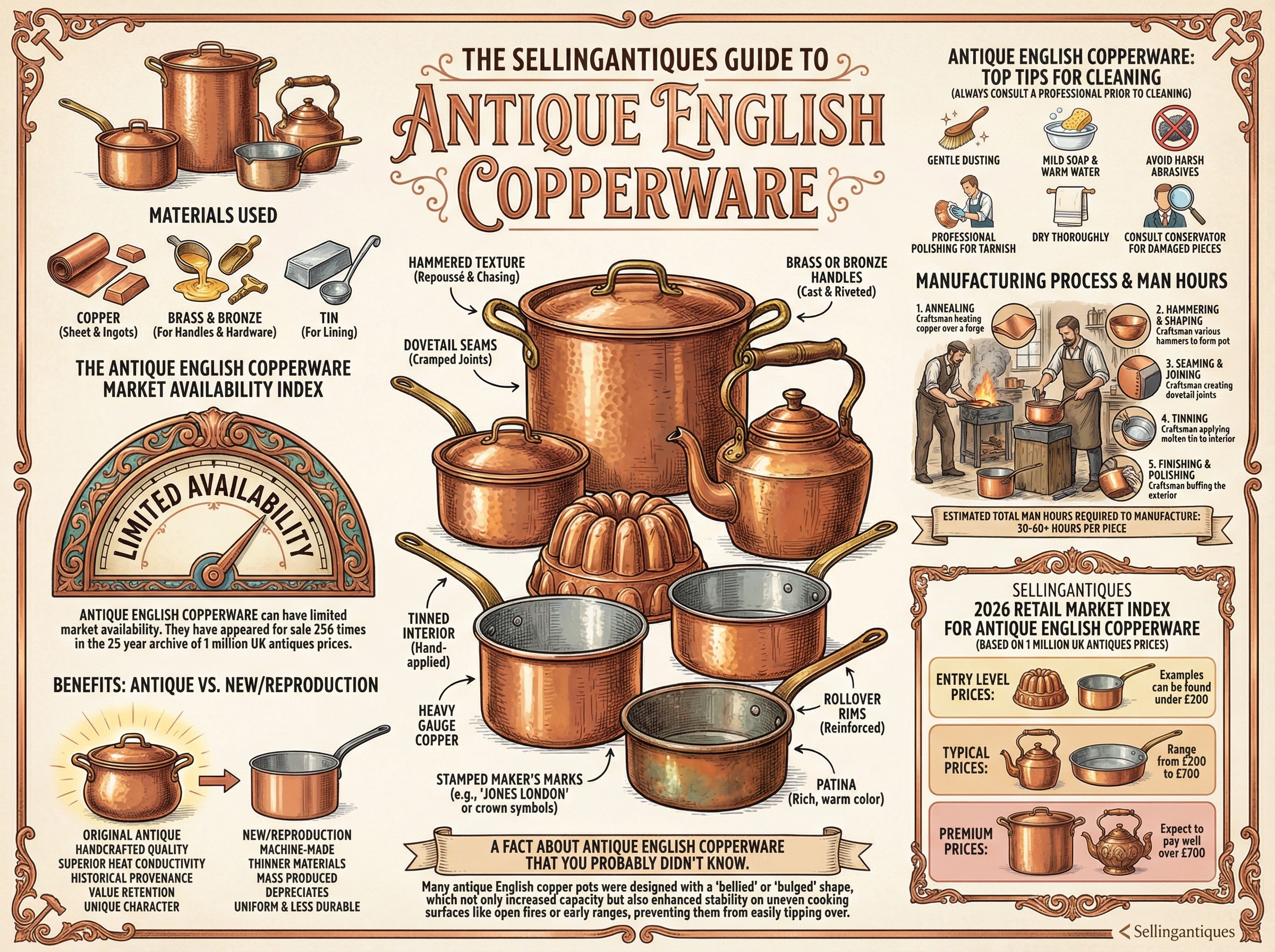 Antique English Copperware Guide Infographic